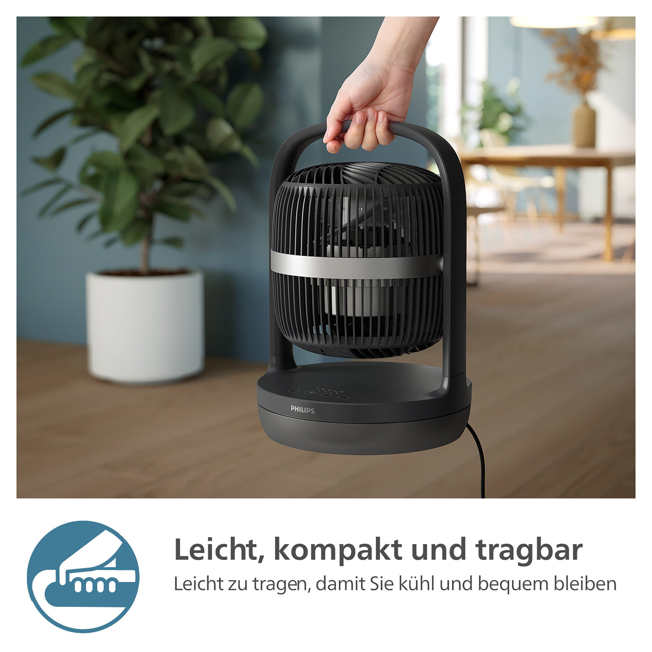 Philips Tafelventilator CX3050/01 Serie 3000, met extreem stille SilentWings-technologie, 19 dB
