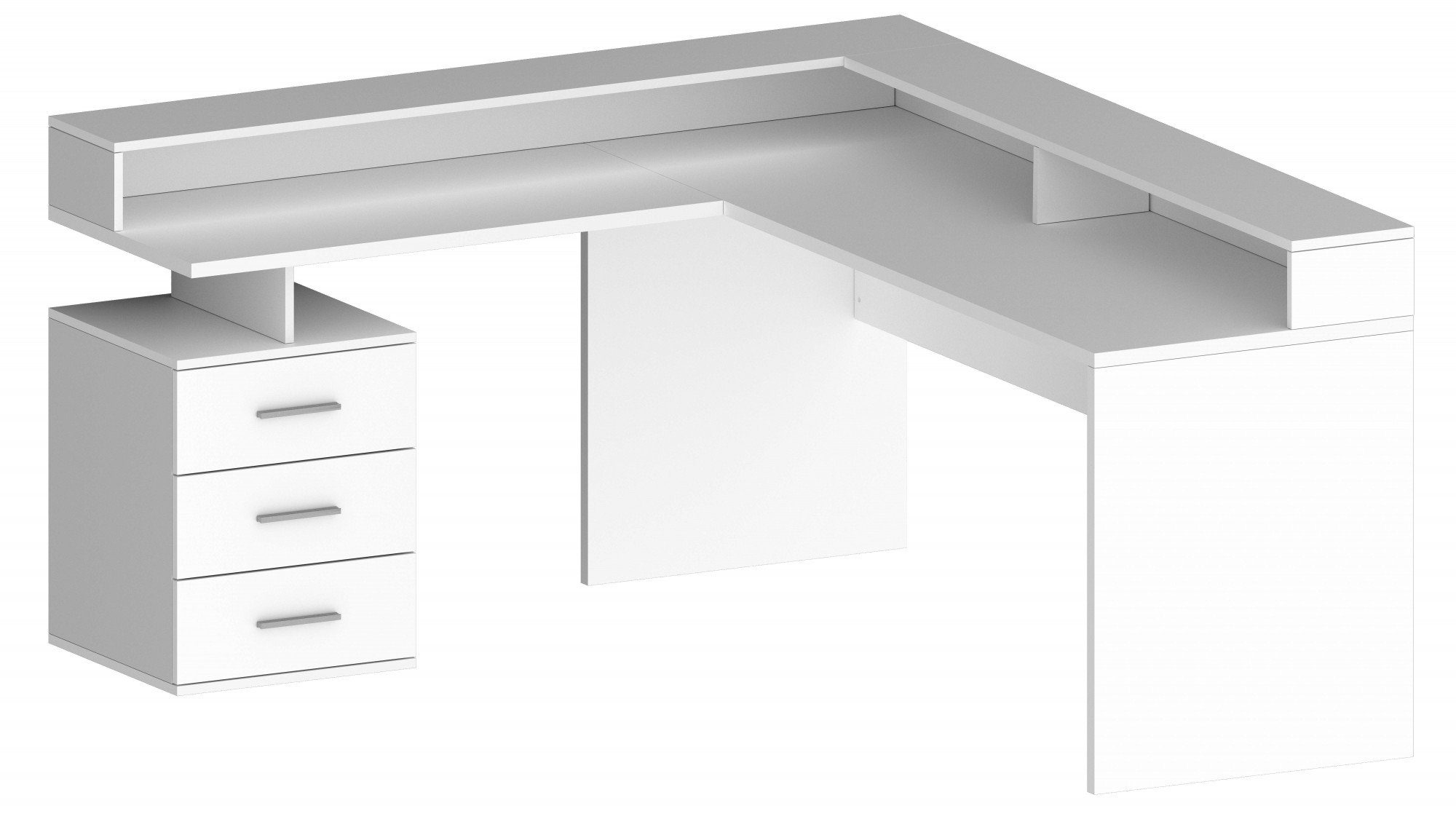 INOSIGN Hoekbureau New Selina Bureau, lades, met of zonder monitorsteun, B 180/160 cm