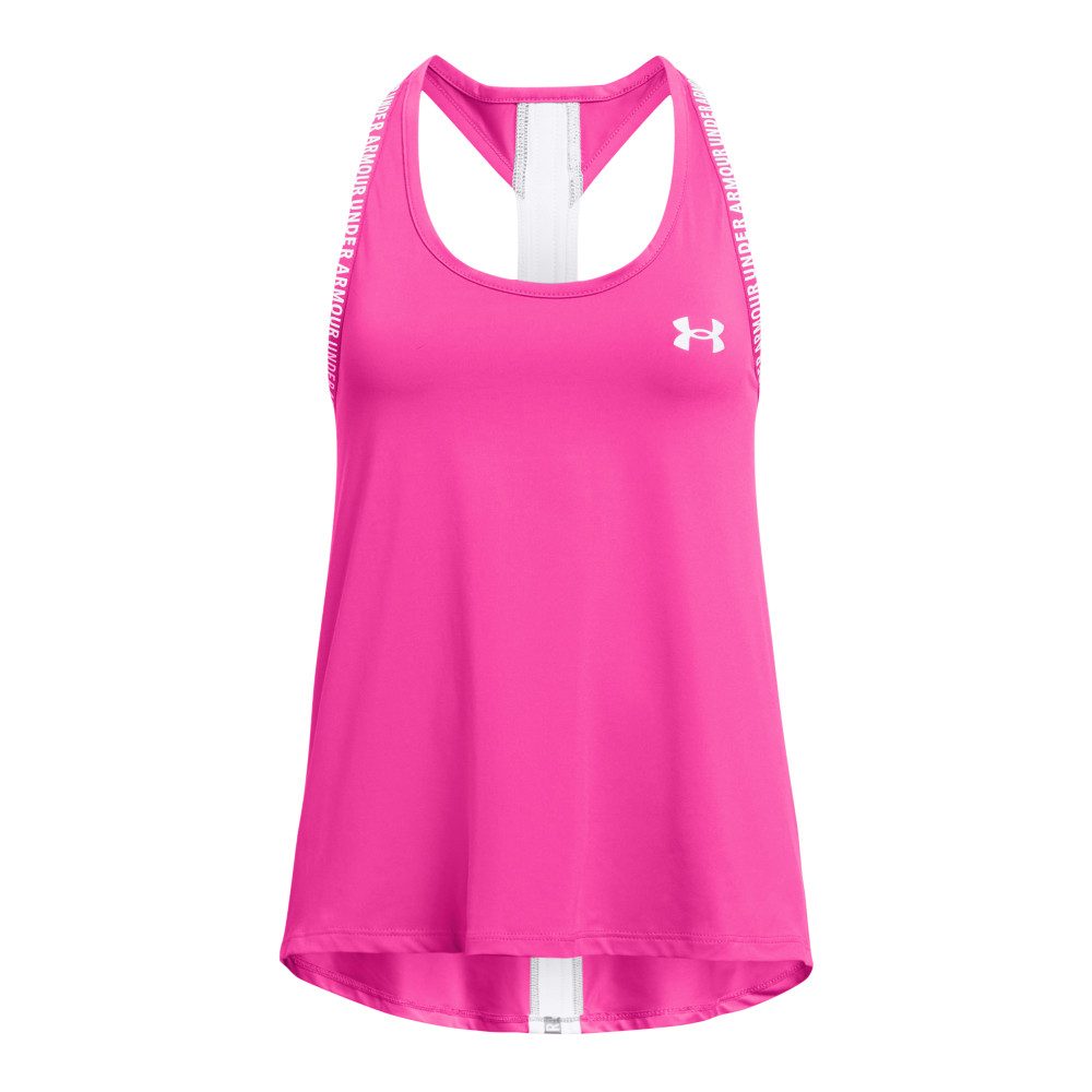 Under Armour sporttop KnockOut Tank roze wit Sport t-shirt Polyester Ronde hals 152