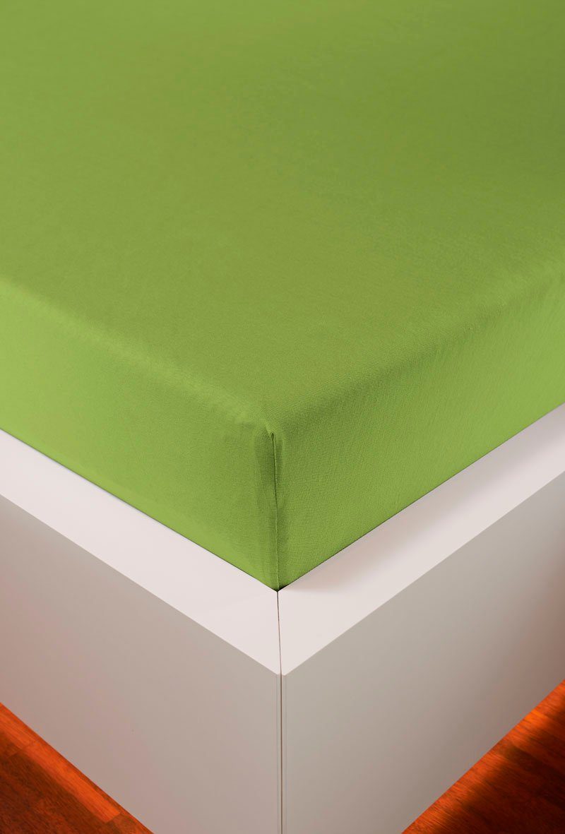 bellana Hoeslaken Jersey-elastaan aqua in mt. 90x200, 140x200 of 180x200 cm van katoen, voor matrassen tot 35 cm hoogte, laken, hoeslaken (1 stuk)