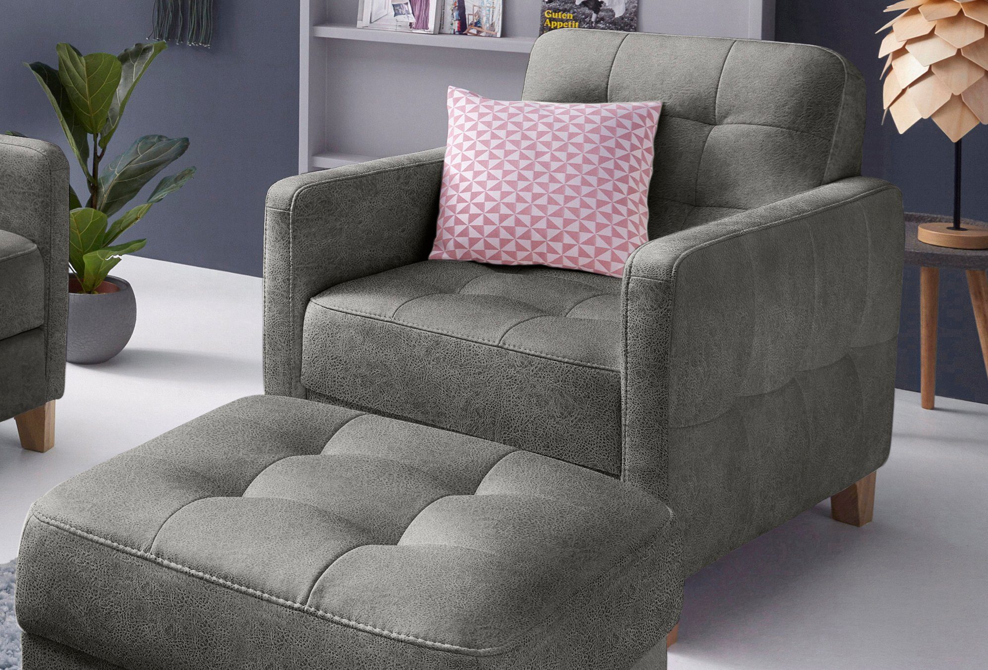exxpo - sofa fashion Fauteuil Elio, loungesessel, verfijnde detailverwerking, comfortabel en modern
