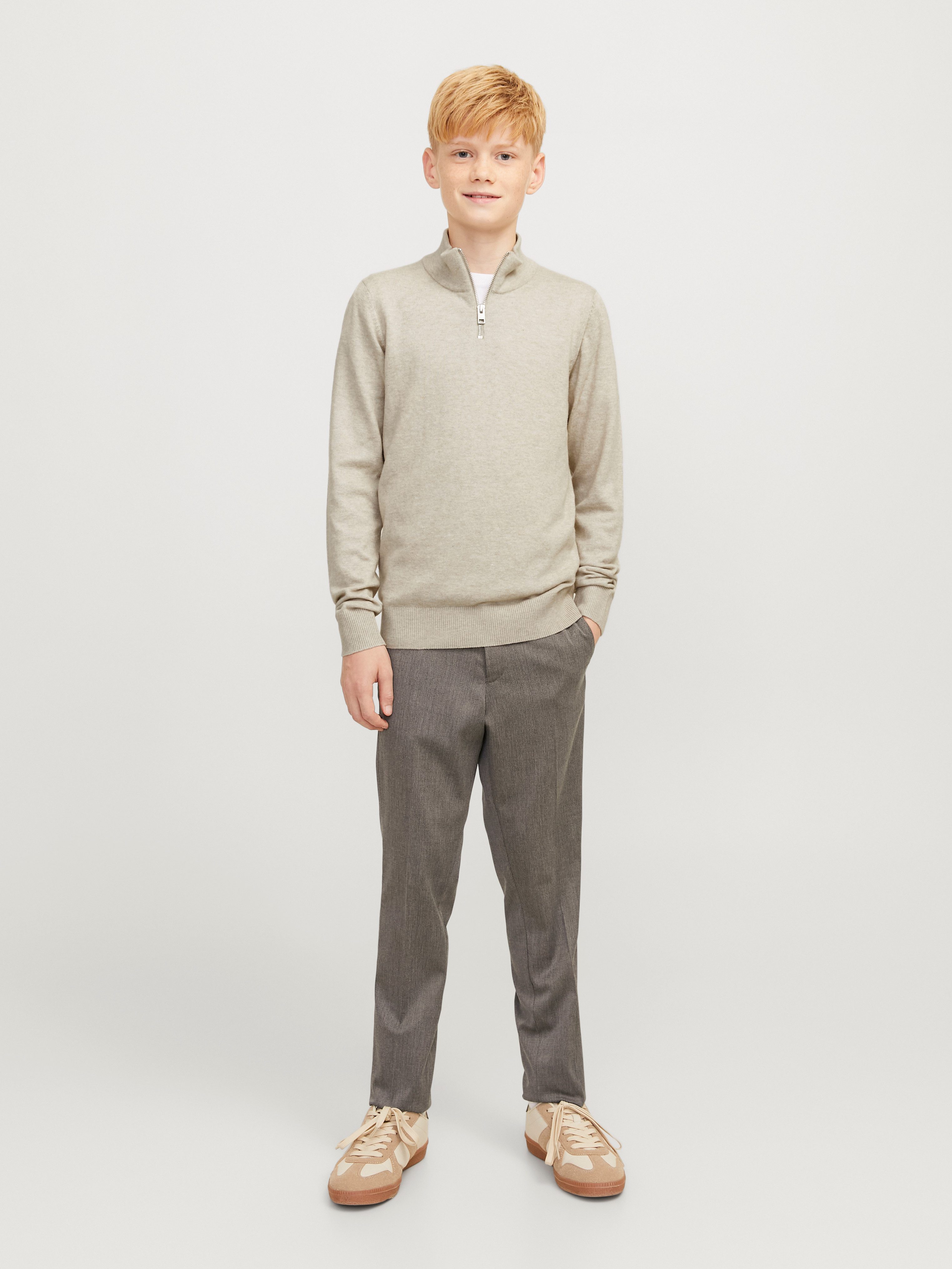 Jack & Jones Junior Schipperstrui JJEEMIL KNIT HALF ZIP NOOS JNR