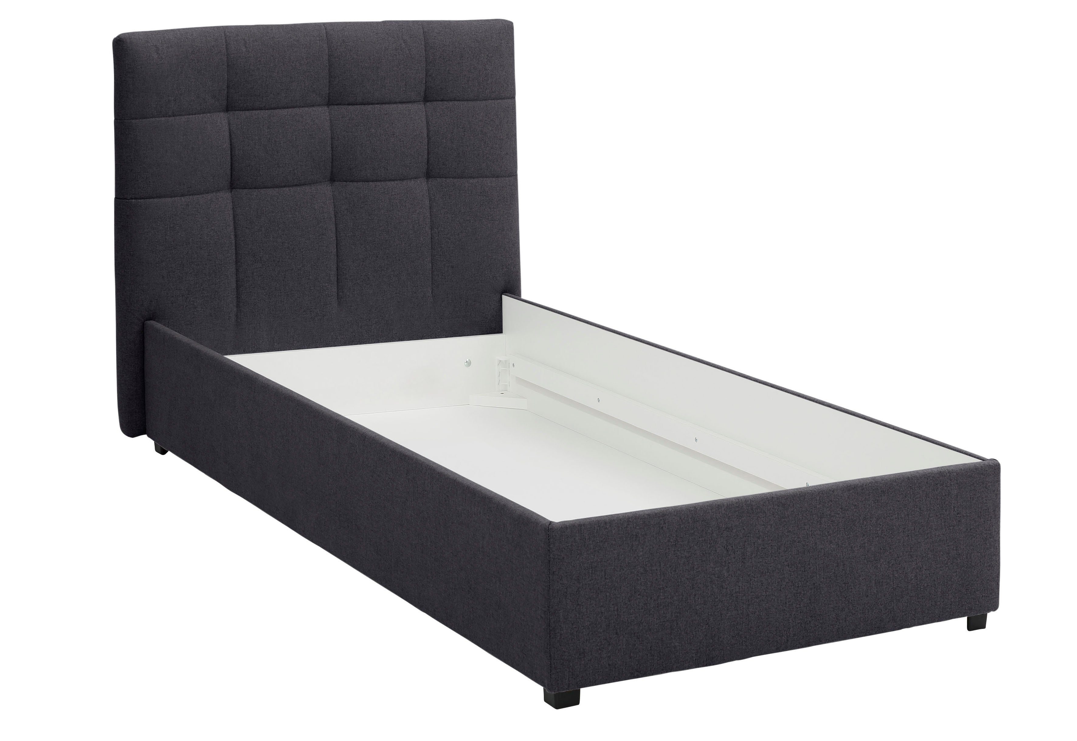 Lüttenhütt Gestoffeerd bed Endres met bedkist, naar keuze zonder matras/lattenbodem of incl. matras