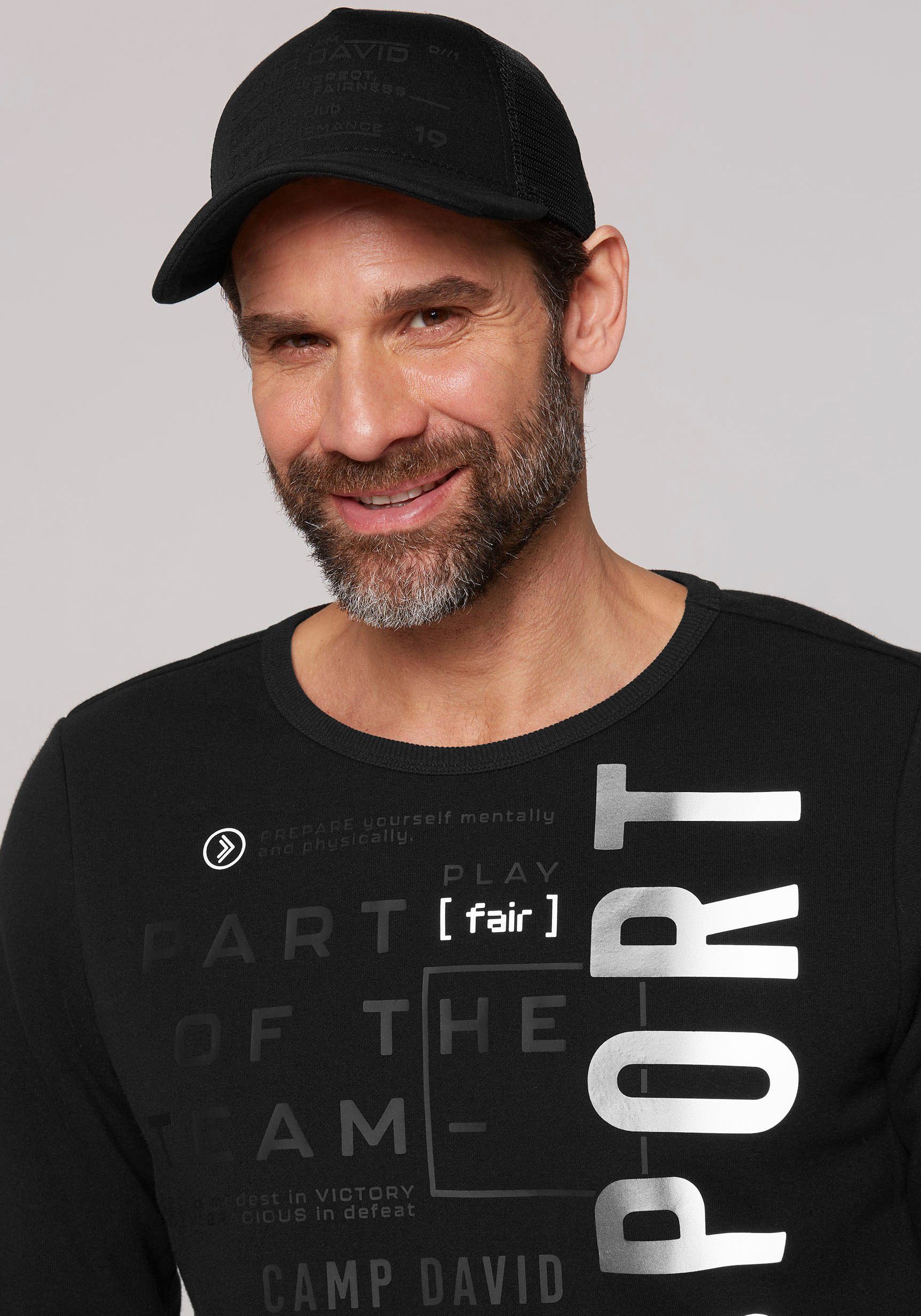 CAMP DAVID Sweatshirt met belettering