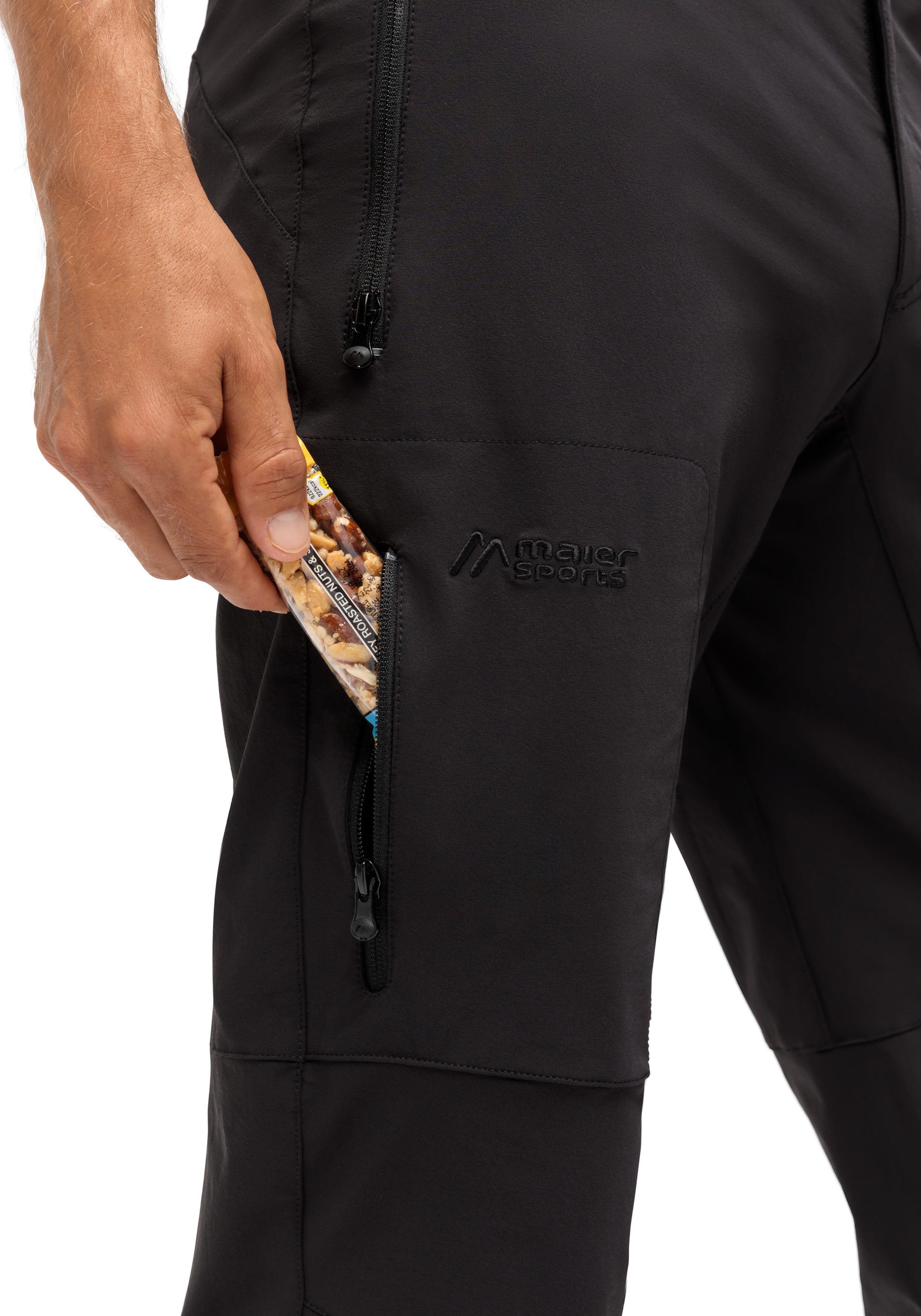 Maier Sports Outdoorbroek Halitit M Heren functionele broek, robuuste wandelbroek, 3 zakken + riem, regular fit