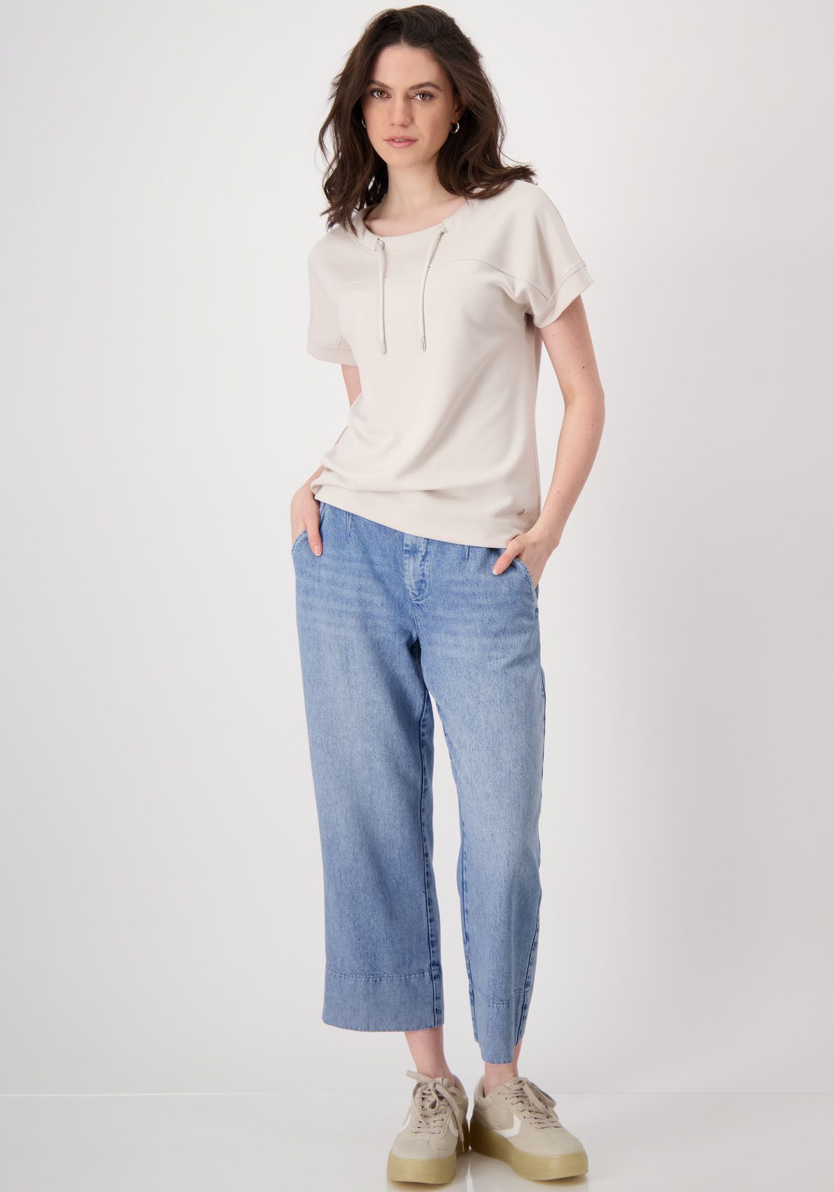 Monari Sweatshirt met koorddoorvoer