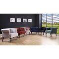 atlantic home collection fauteuil loungestoel met golfvoet blauw