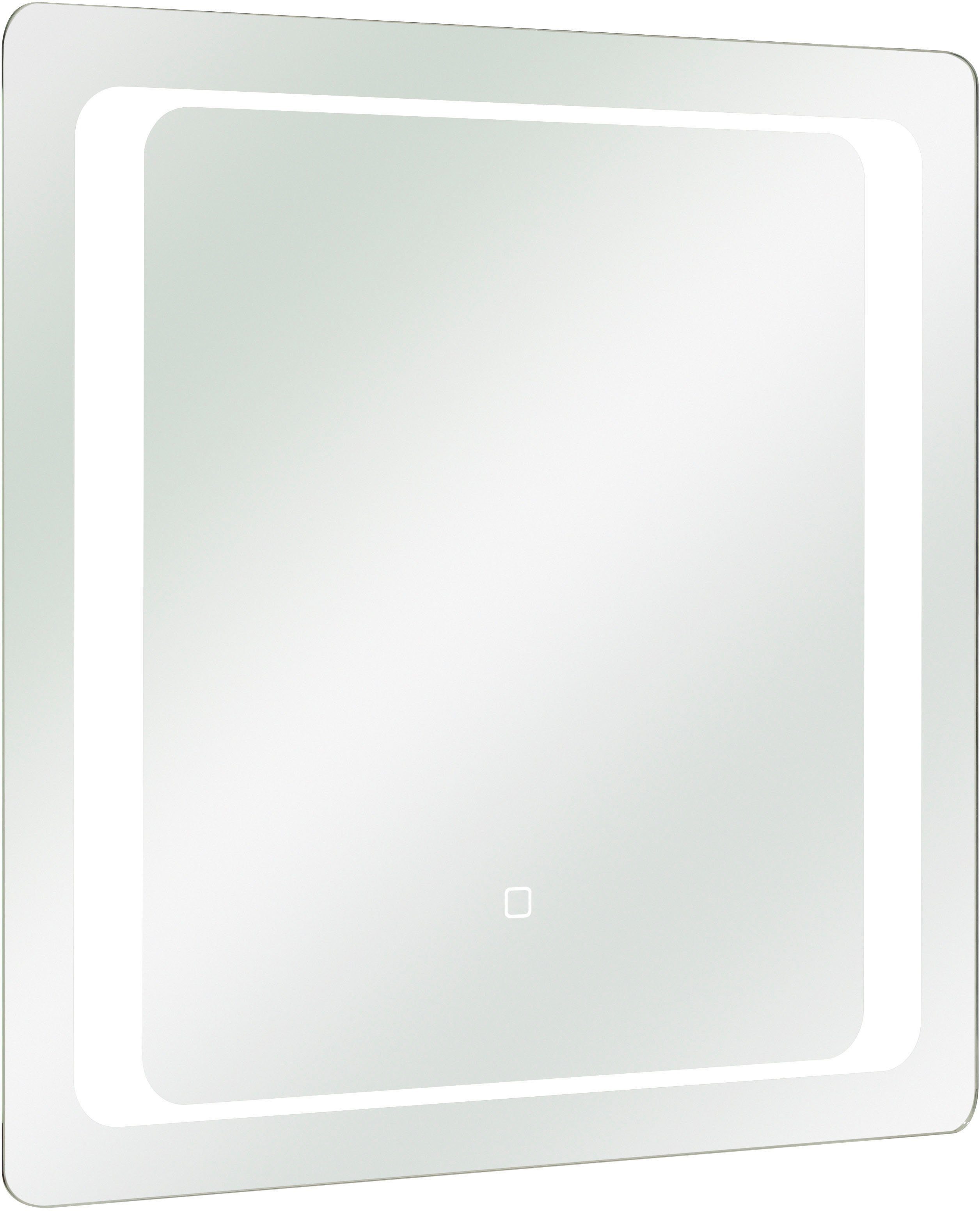 Saphir Badkamerserie Quickset 2-delig, keramieken opzetwasbak met led-spiegel Wastafelmeubel 73 cm breed, inclusief deurdemper, 2 laden (4-delig)