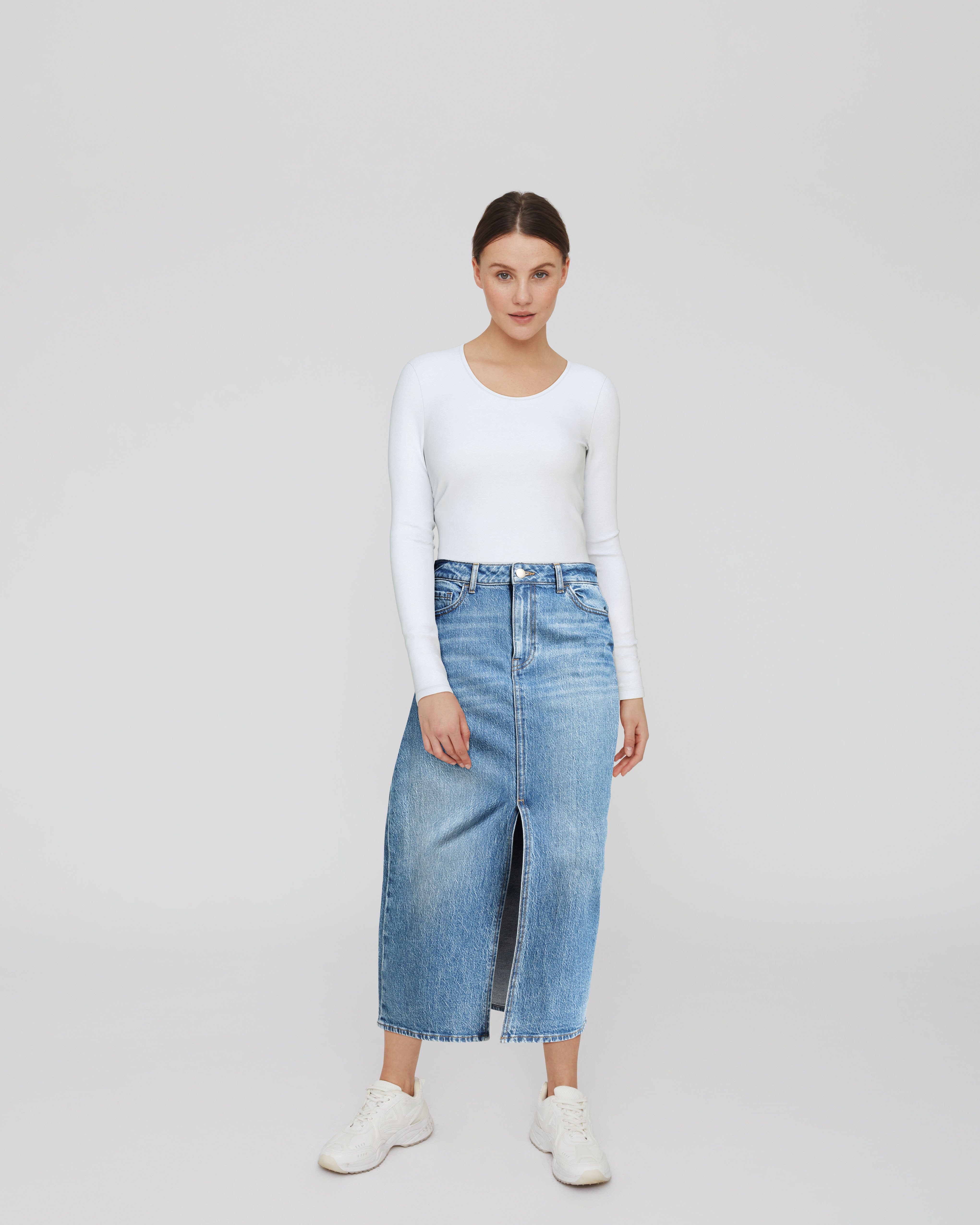Vila Shirt met lange mouwen VINORA L S O-NECK TOP NOOS