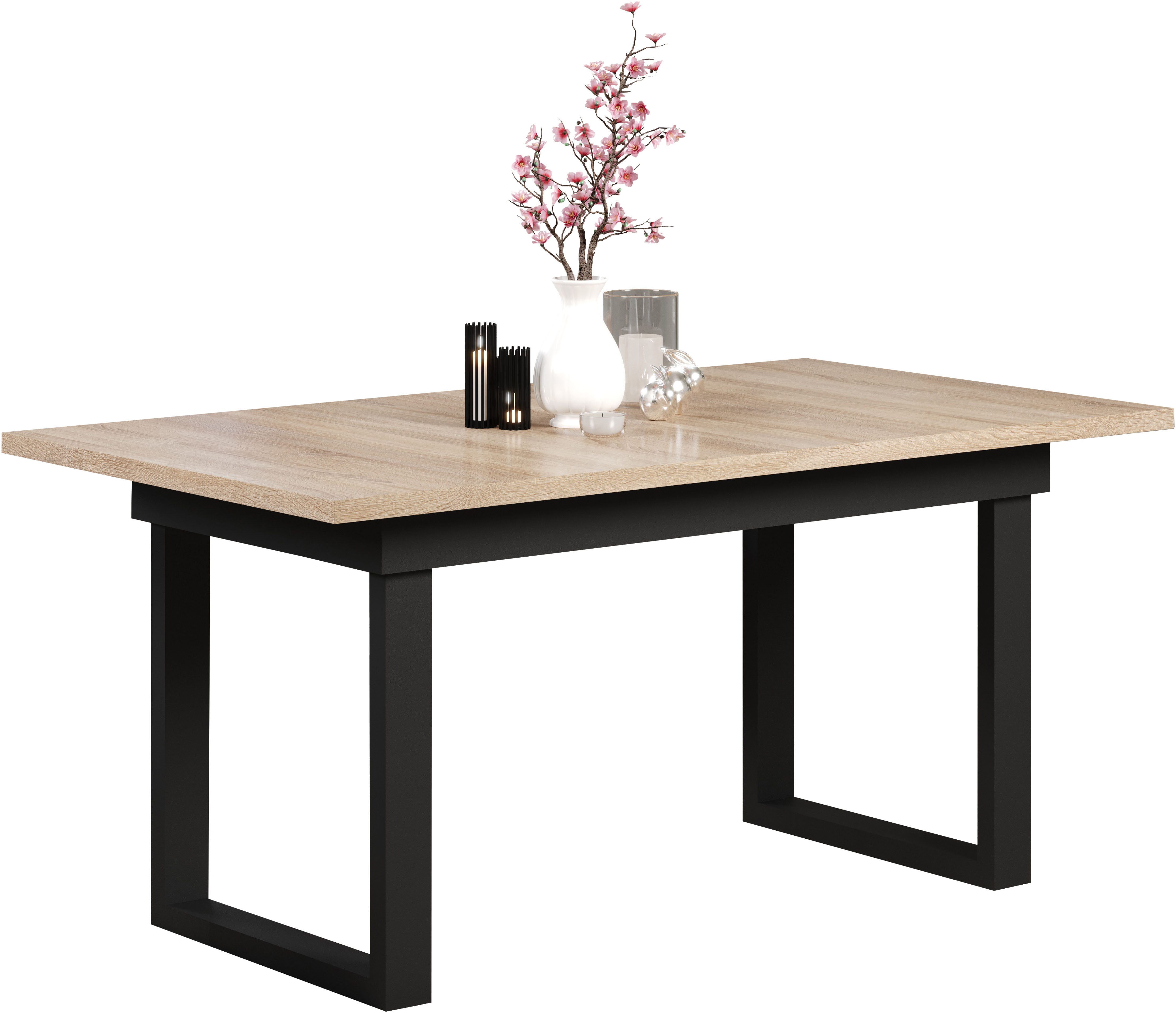 INOSIGN Eettafel Valencia Synchro-uitvoering, metalen runners, uitschuifbaar tot 200 cm