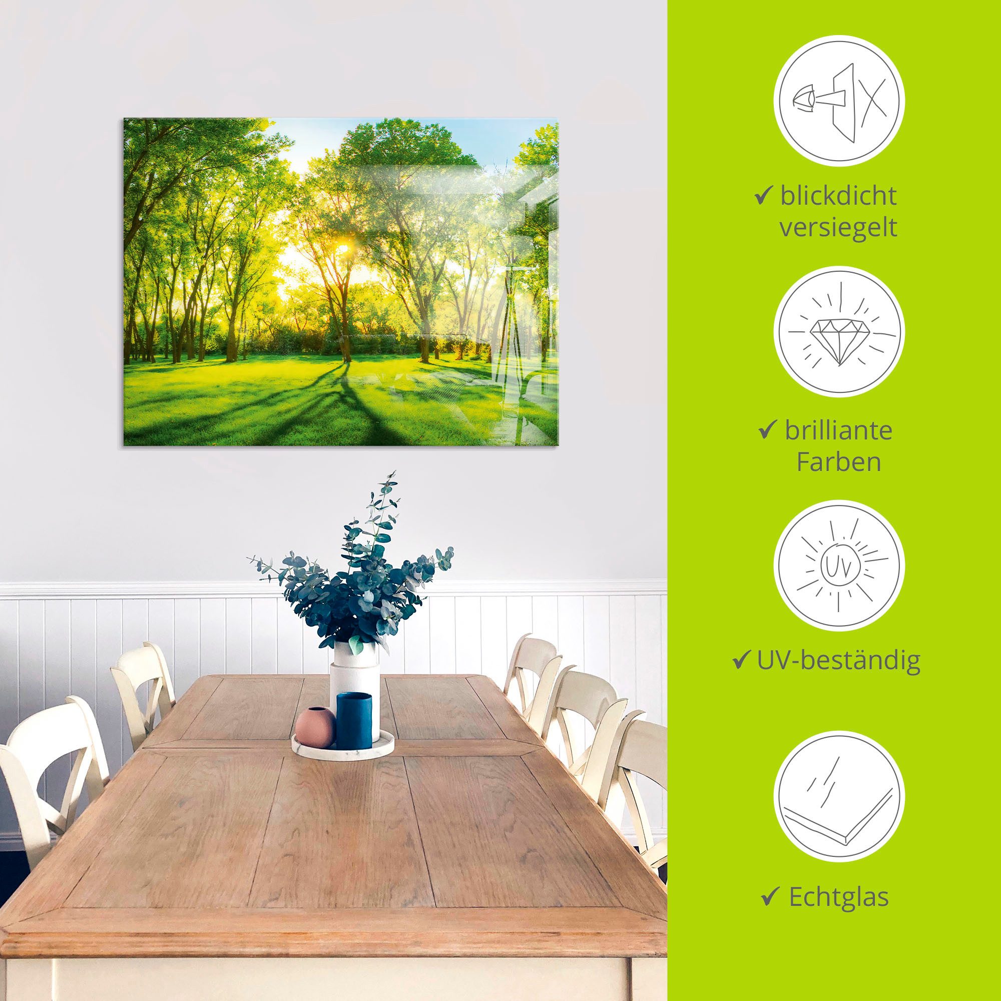 Artland Print op glas Lentewarmte II in verschillende maten