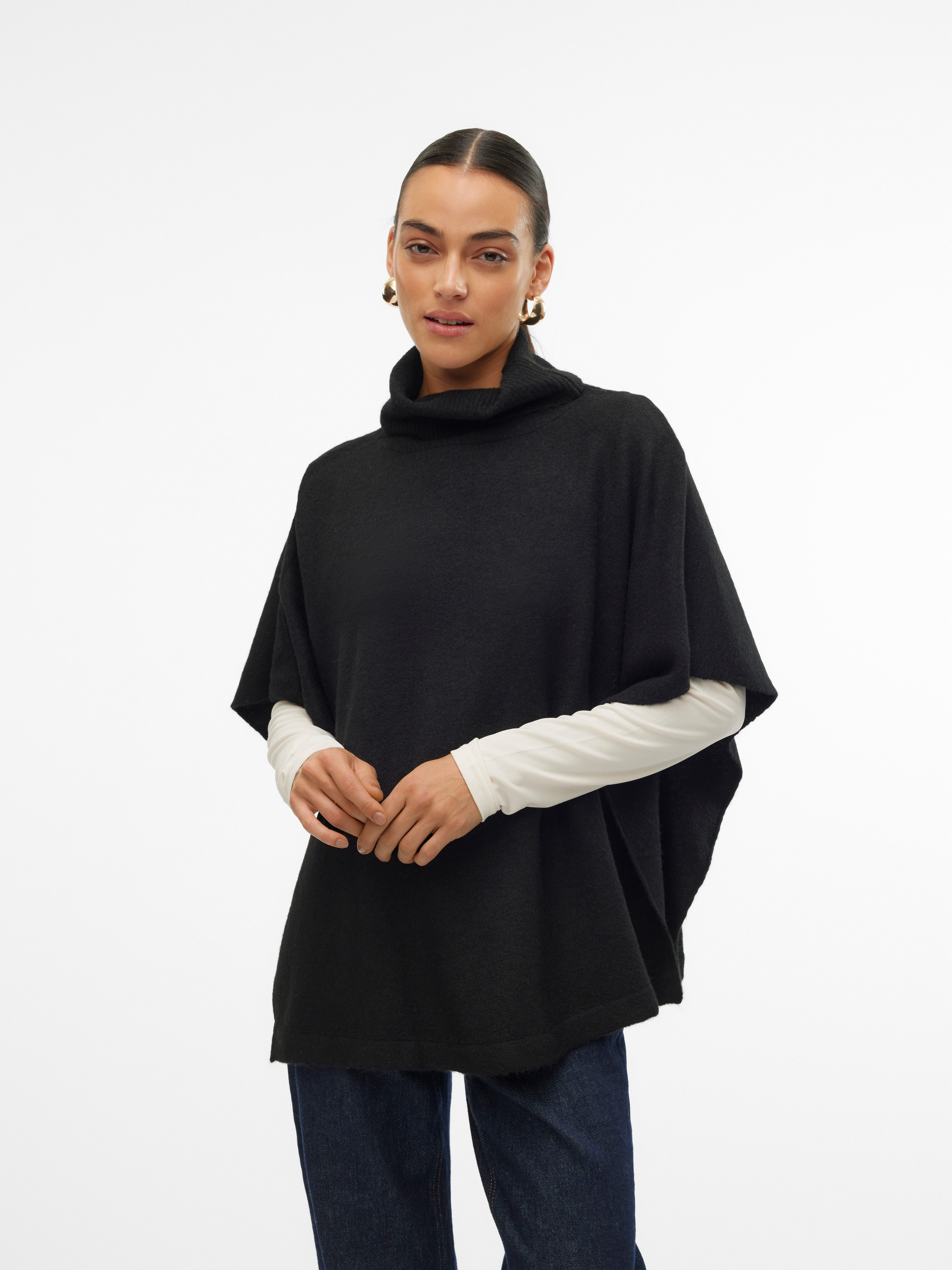 Vero Moda Gebreide poncho VMMARY ROLLNECK KNIT PONCHO GA