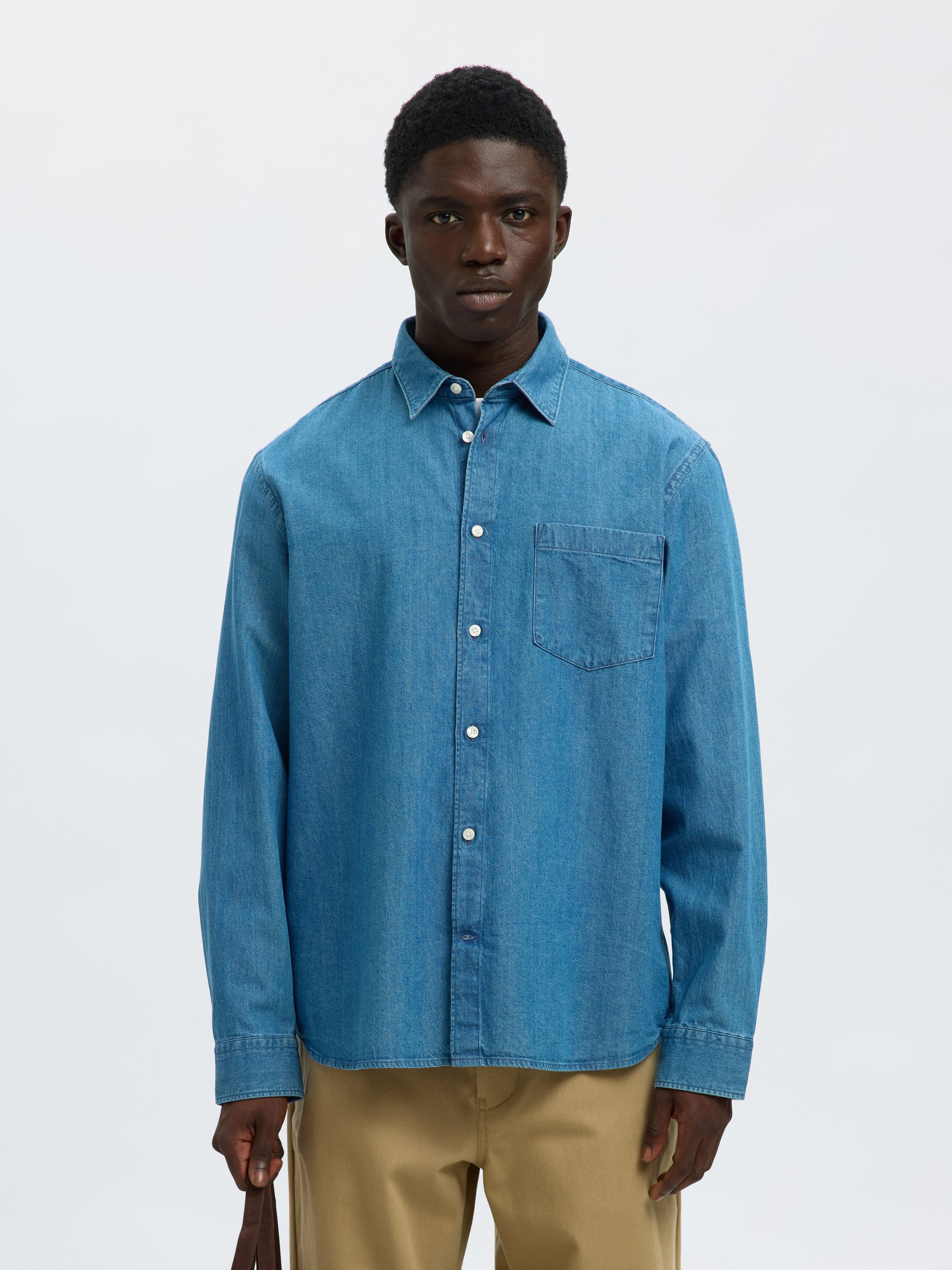 SELECTED HOMME Overhemd met lange mouwen SLHREGCARLO DENIM LS SHIRT NOOS