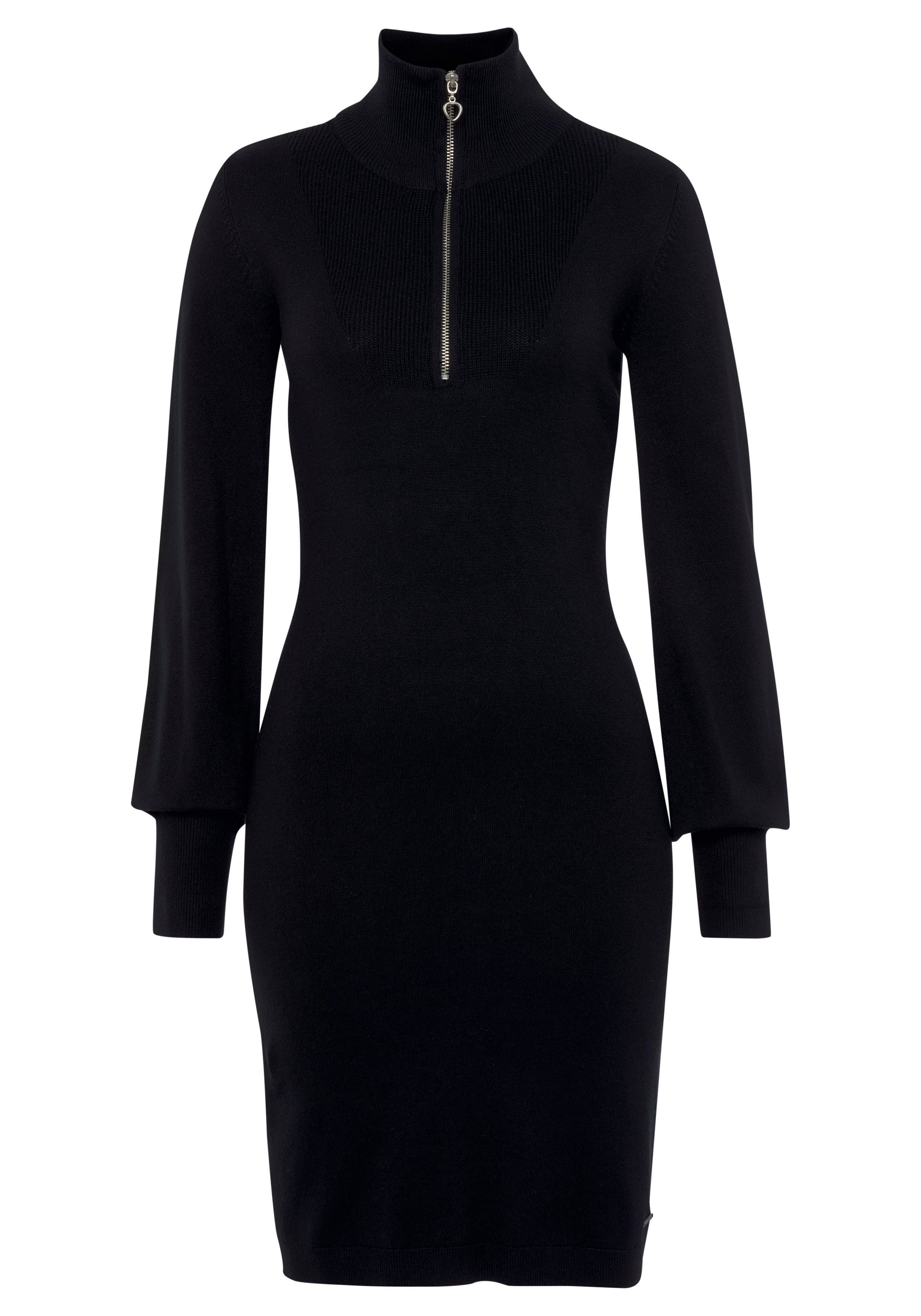 Laura Scott Gebreide jurk korte jurk, vrouwelijke look, van breiwerk, lange mouwen