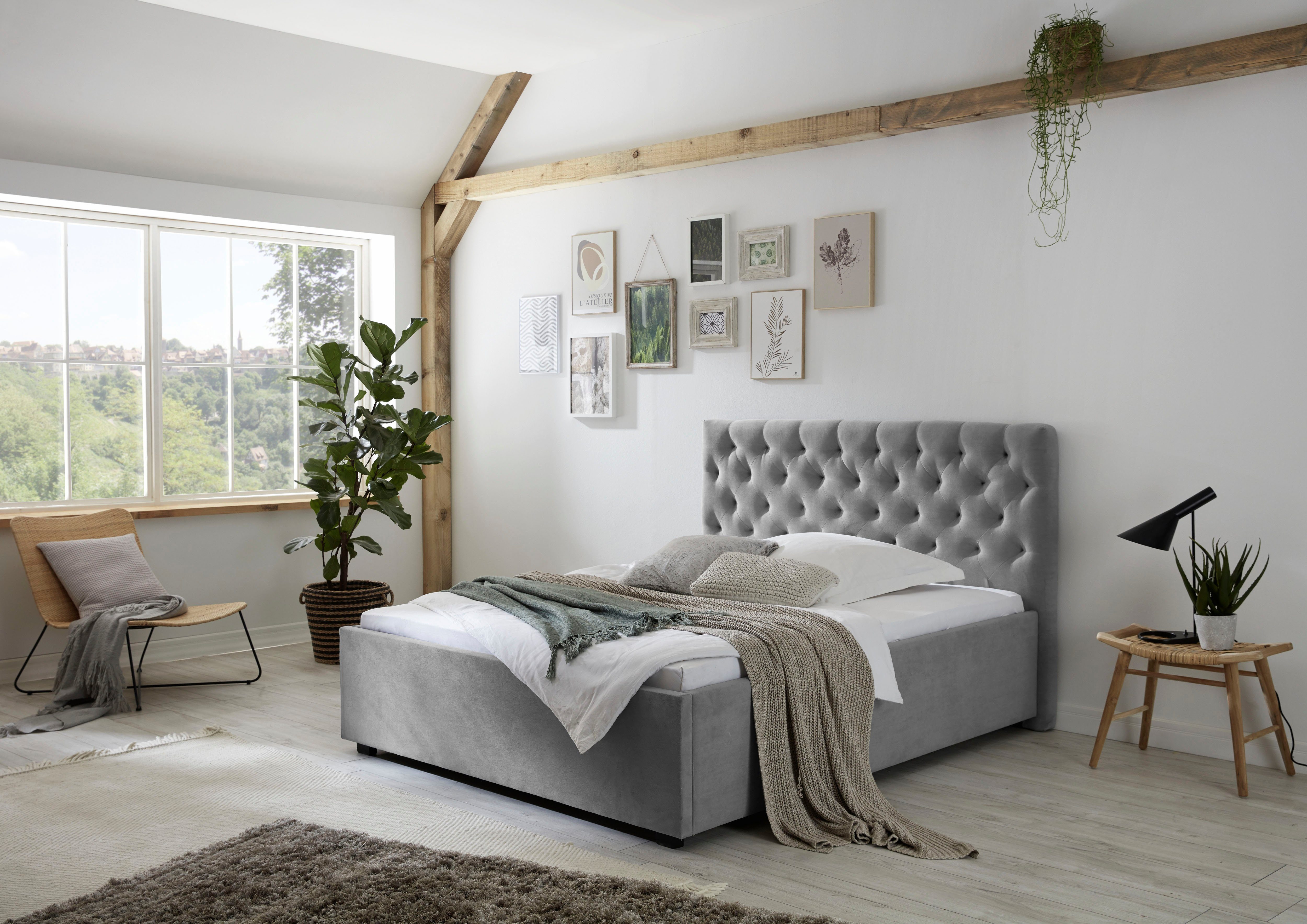 Relita Gestoffeerd bed Miami met hoogteverstelling in twee breedtes