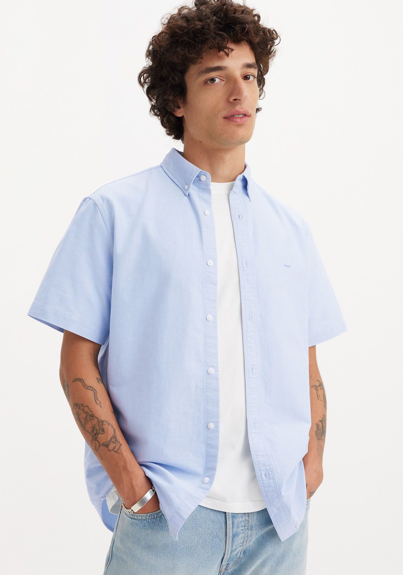Levi's Overhemd met korte mouwen SS AUTHENTIC BUTTON DOWN met klein logoborduursel op borsthoogte