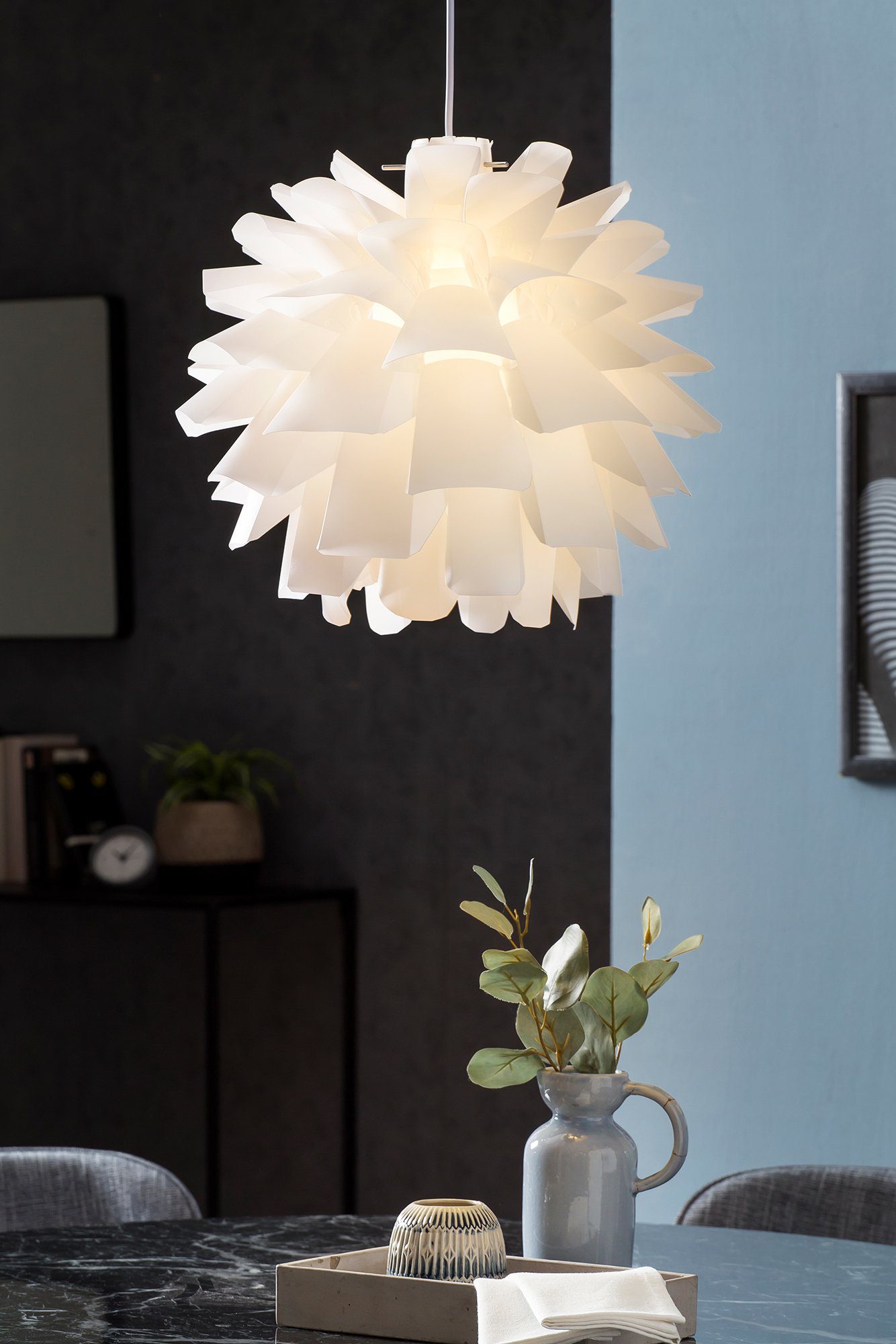 SalesFever Hanglamp Jacob Lampenkap van kunststofelementen in geplooide look (1 stuk)