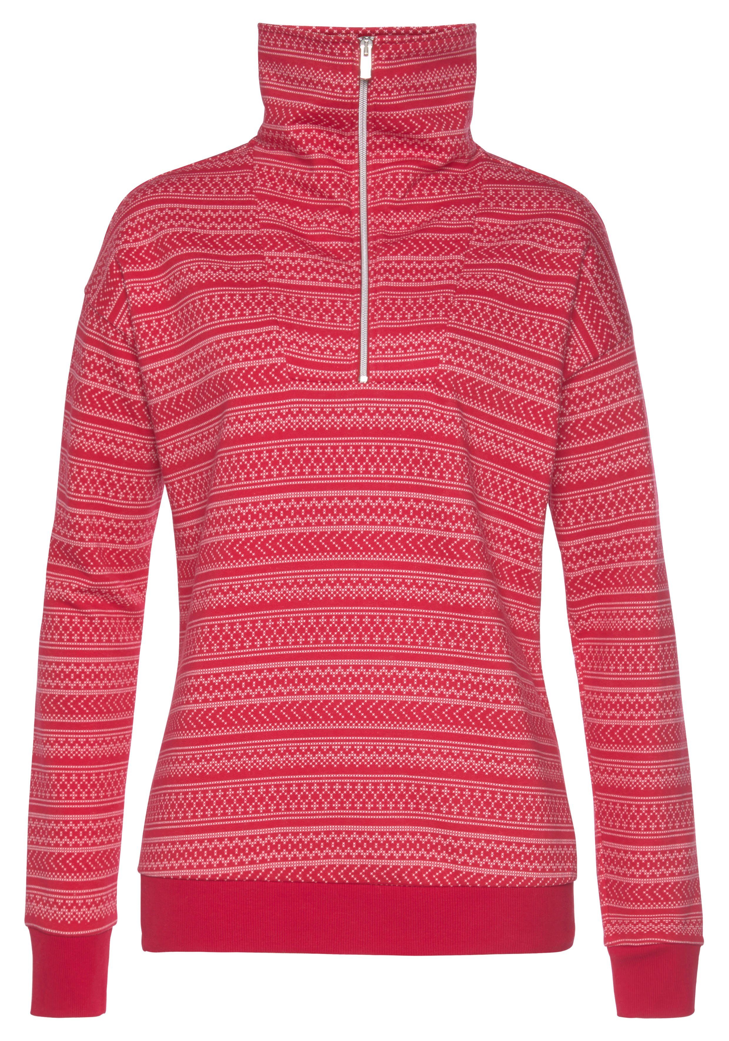 s.Oliver RED LABEL Beachwear Sweatshirt met noorse patroon, loungepak