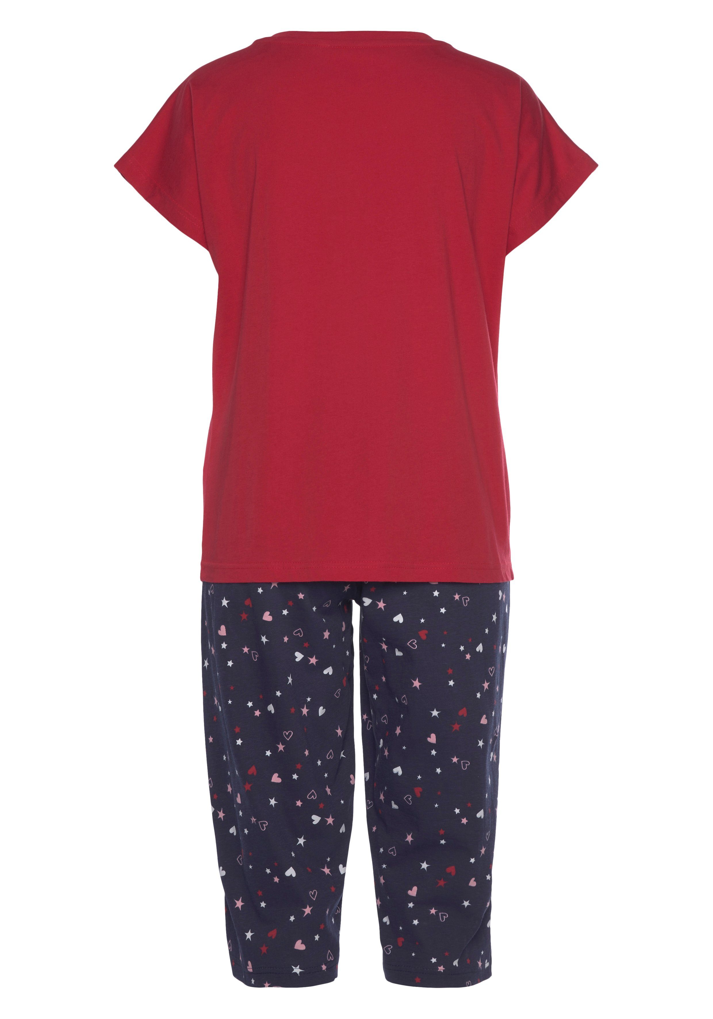 Vivance Dreams Capripyjama met schattige hart-sterrenprint (2-delig, 1 stuk)