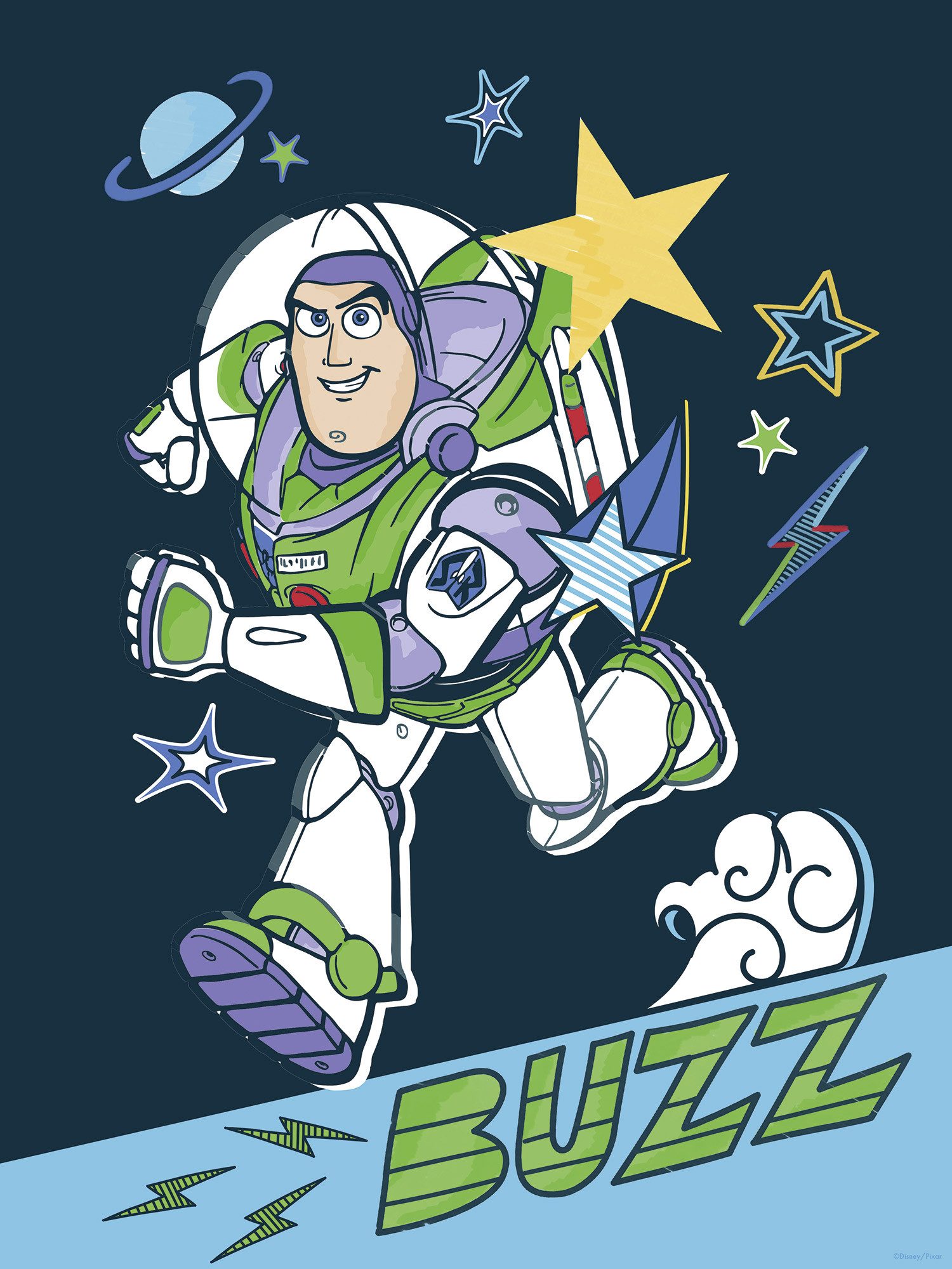Komar Artprint Disney and Pixar Toy Story Buzz 300 x 280 cm (breedte x hoogte) - behang, vlies, woonkamer, slaapkamer (1 stuk)