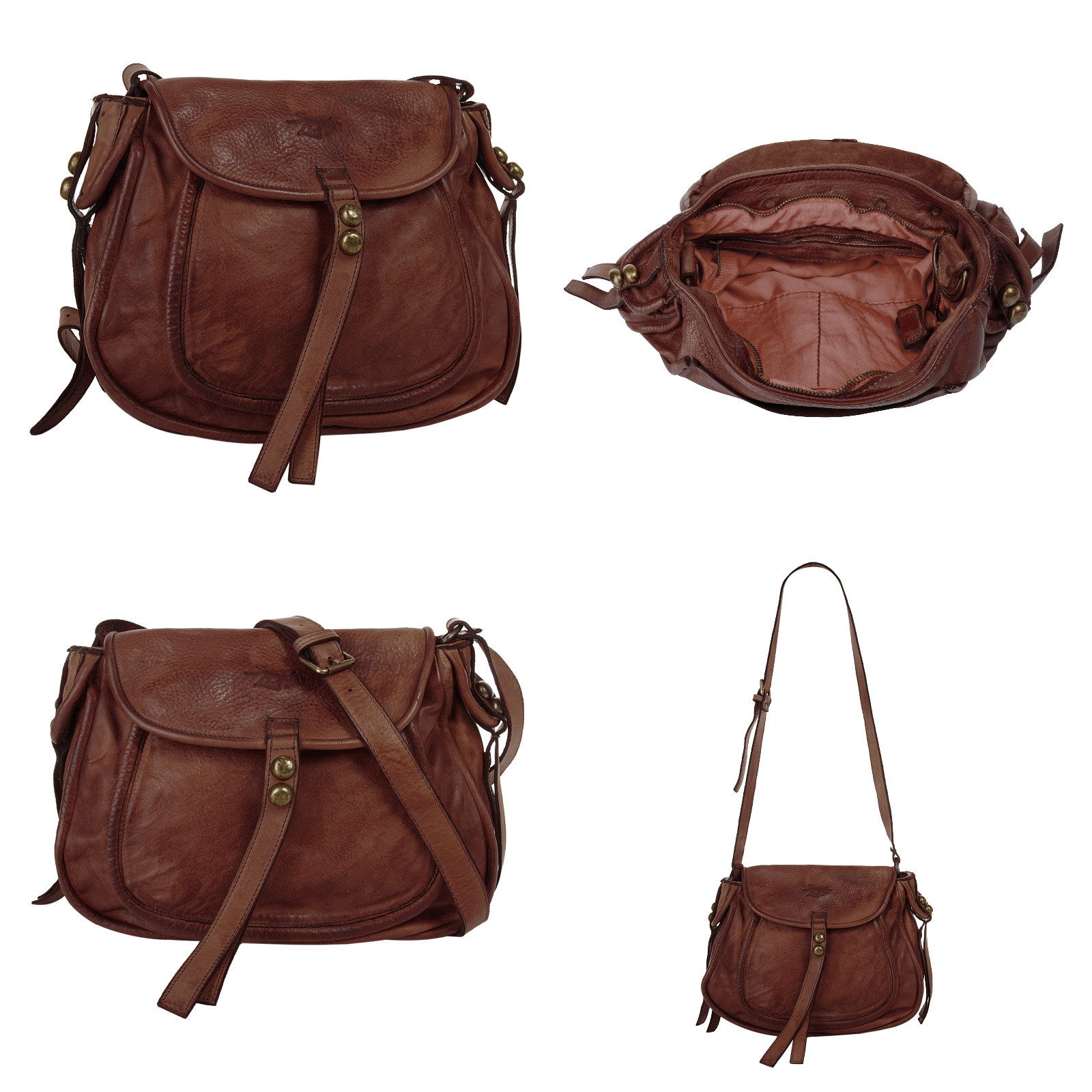 Samantha Look Schoudertas echt leer, made in italy