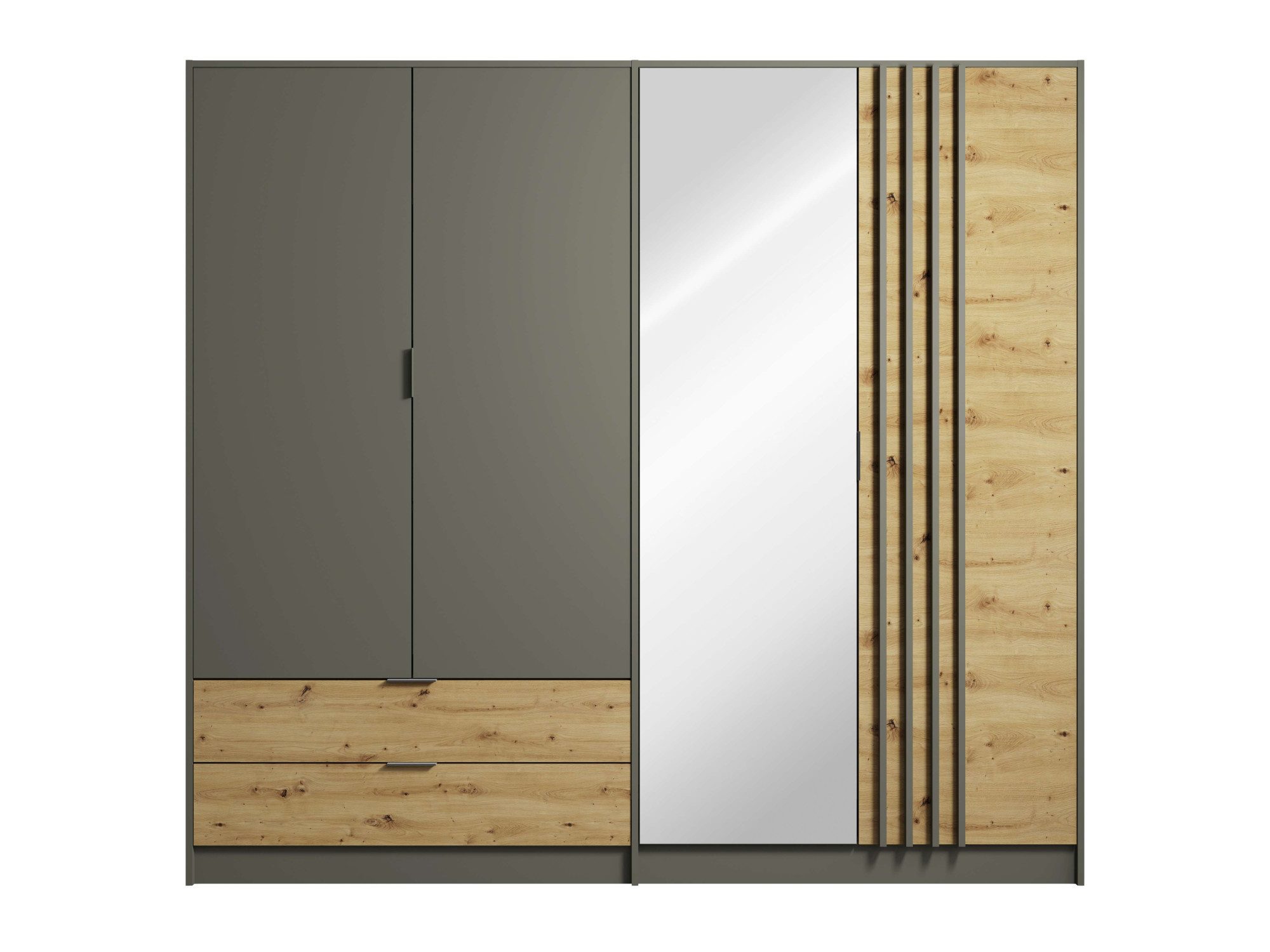 INOSIGN Kledingkast Loreto met lades en spiegel, B/D/H 220/54/202 cm