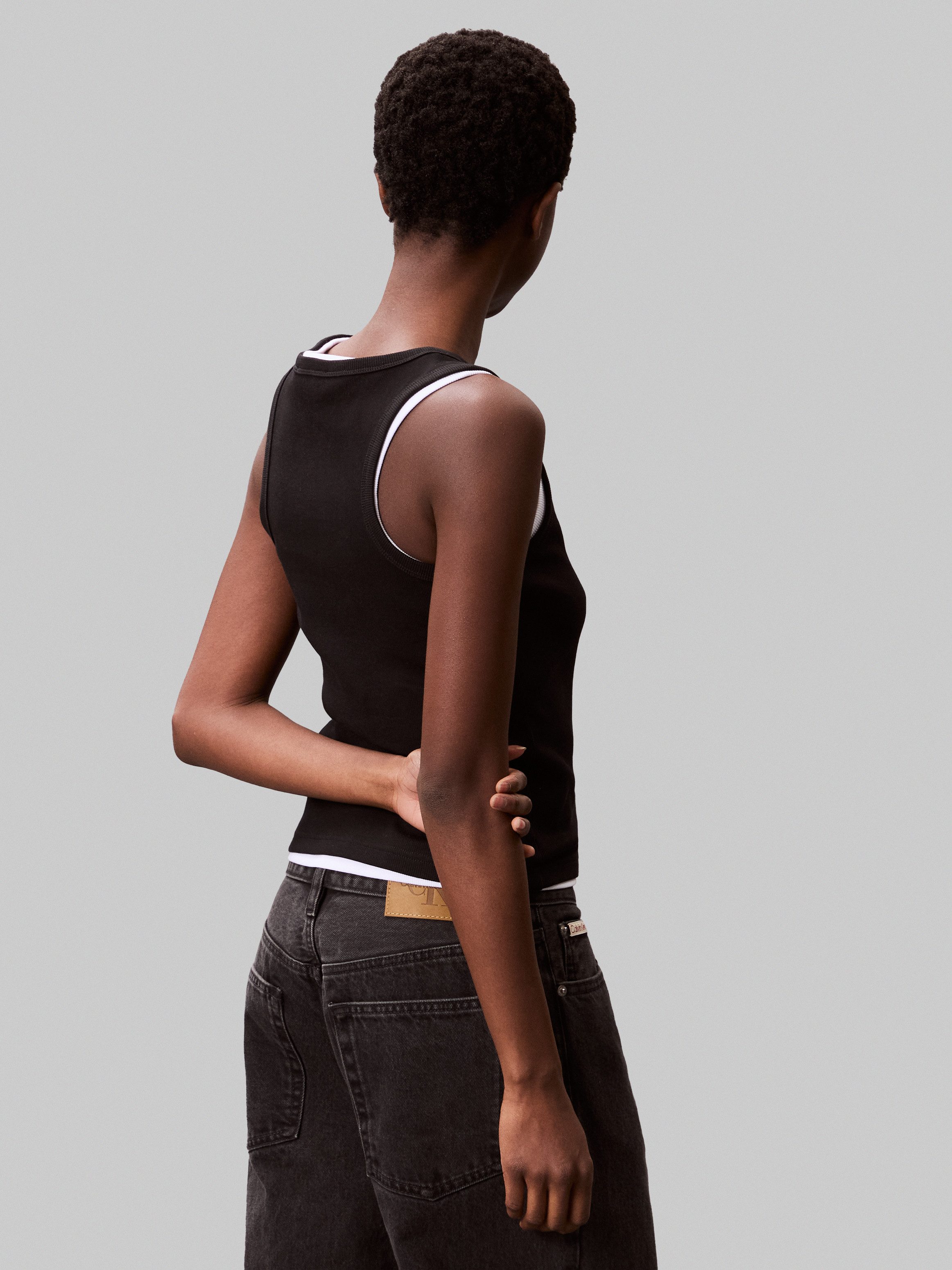 Calvin Klein Tanktop A - WVN LBL 2X2 CTTN