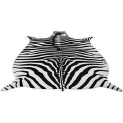 living line vachtvloerkleed zebra look imitatiebont, gedessineerd, wasbaar, ideaal in de woonkamer  slaapkamer zwart
