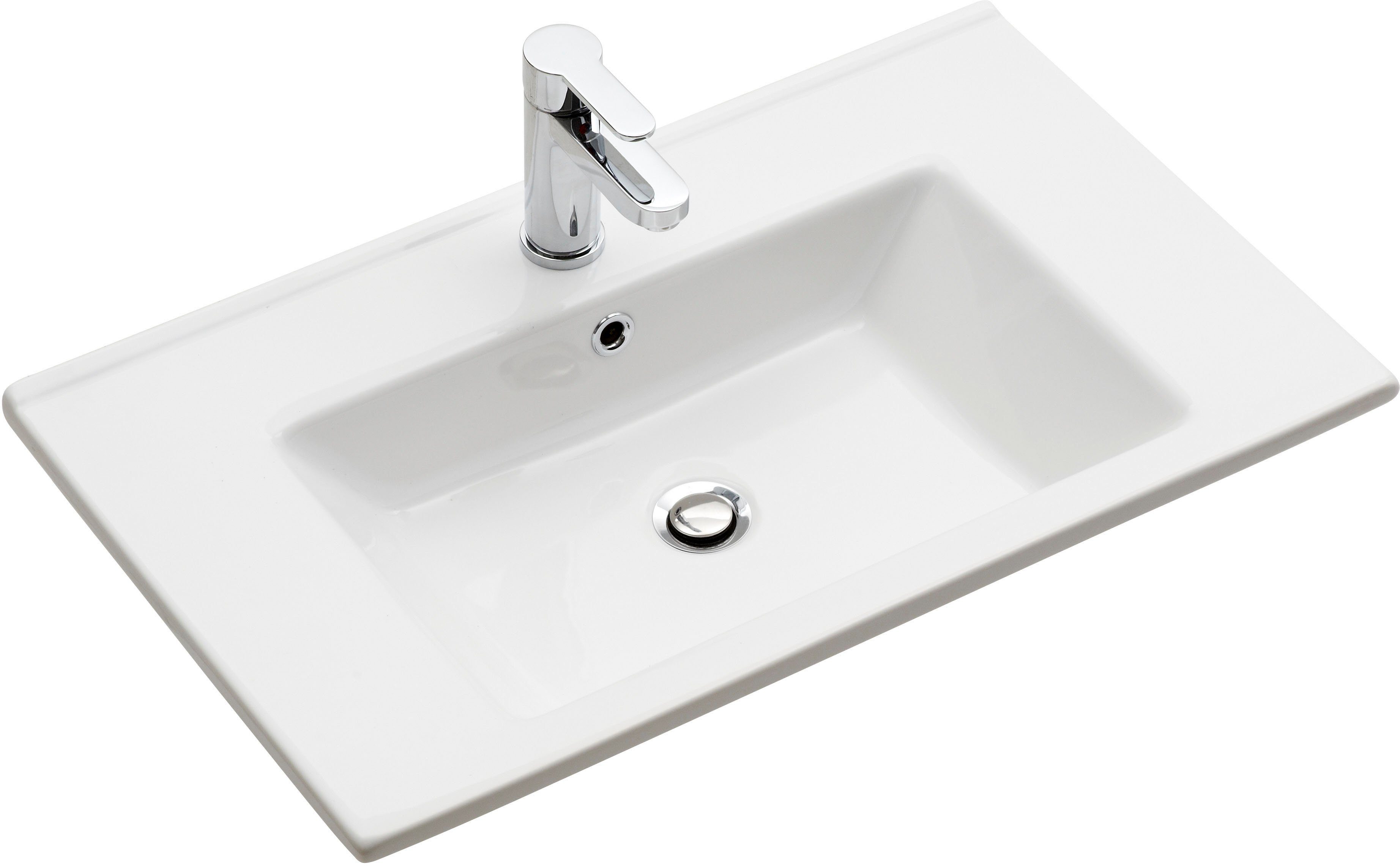 Saphir Badkamerserie Quickset 945 keramieken wastafelonderkast met onderkast, 75 cm breed Wastafelmeubel, 2 deuren, 1 lade, inclusief deurdemper, wastafelonderkast set (1 stuk)