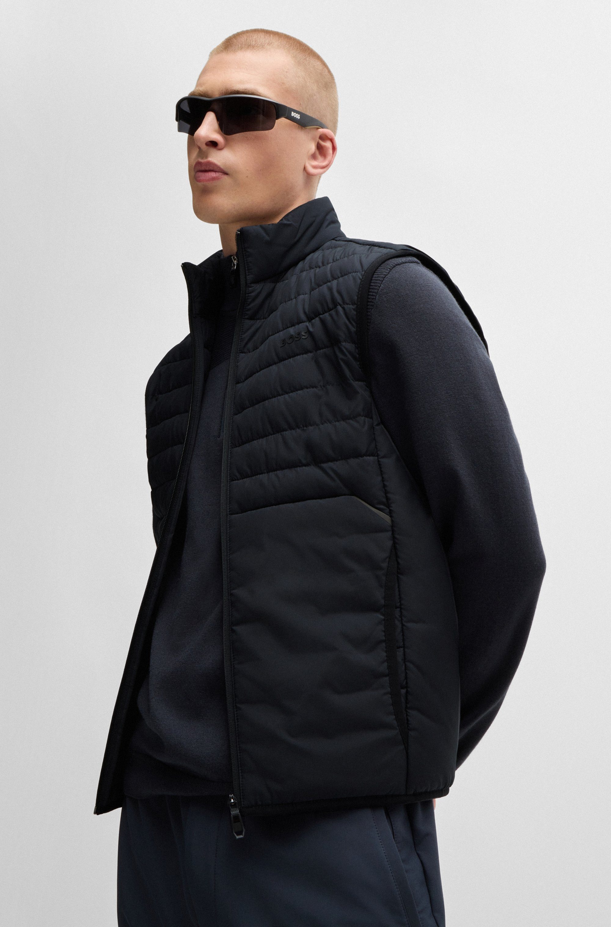 BOSS GREEN Bodywarmer V Thor met opstaande kraag
