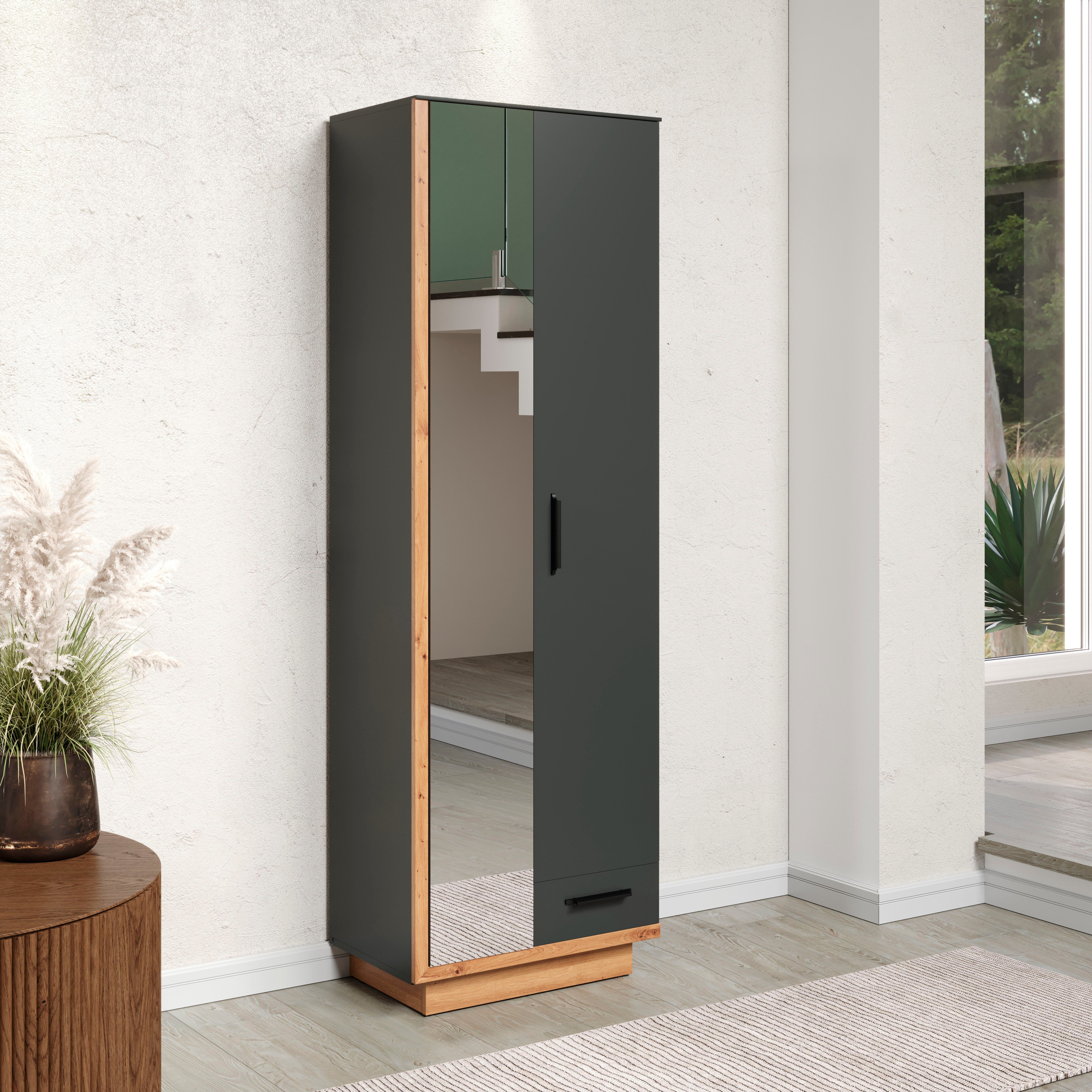 INOSIGN Kledingkast Premont Elegante hal kast op een sokkel - Soft-Close - Met frontspiegel (1 stuk)