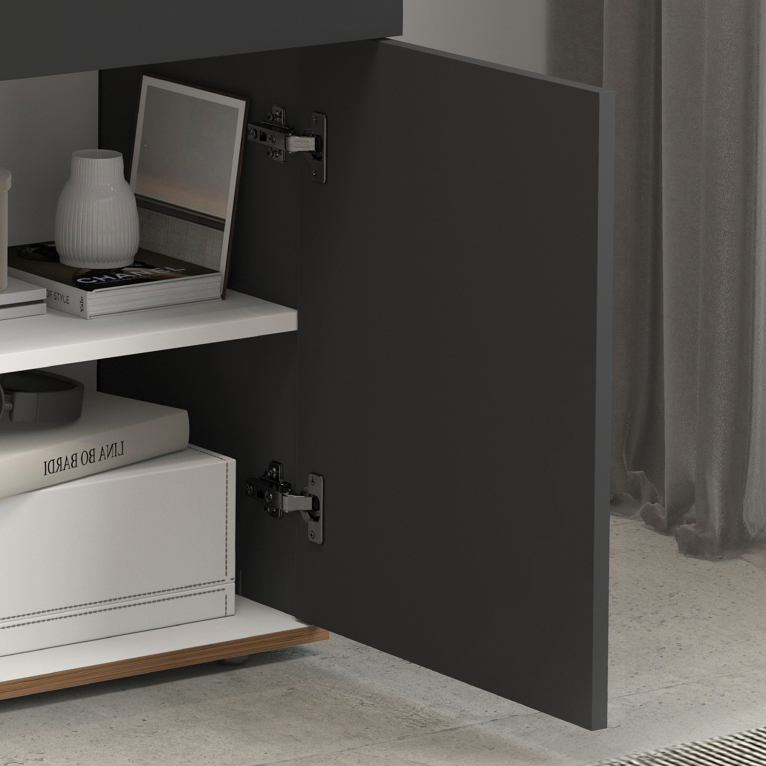 INOSIGN Dressoir Garda, Ladekast, Kast, Buffet 2 deuren, 1 lade, greeploos breedte 80,9 cm