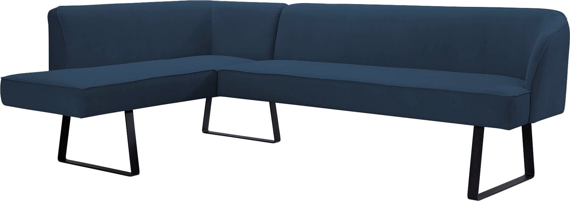 exxpo - sofa fashion Hoekbank Americano met opstaande naad en metalen poten, bekleding in verschillende kwaliteiten