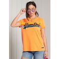 superdry t-shirt vl cali tee met veelkleurige print oranje