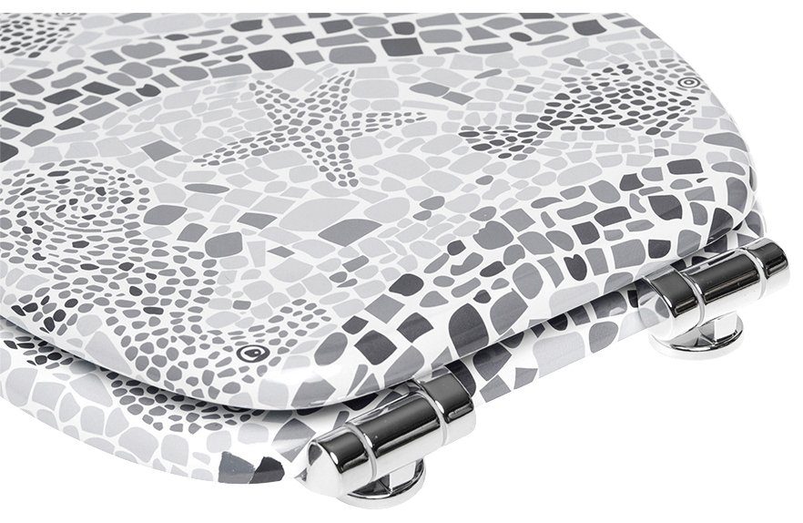 Sanilo Toiletzitting Mosaic World Grey met soft-closemechanisme