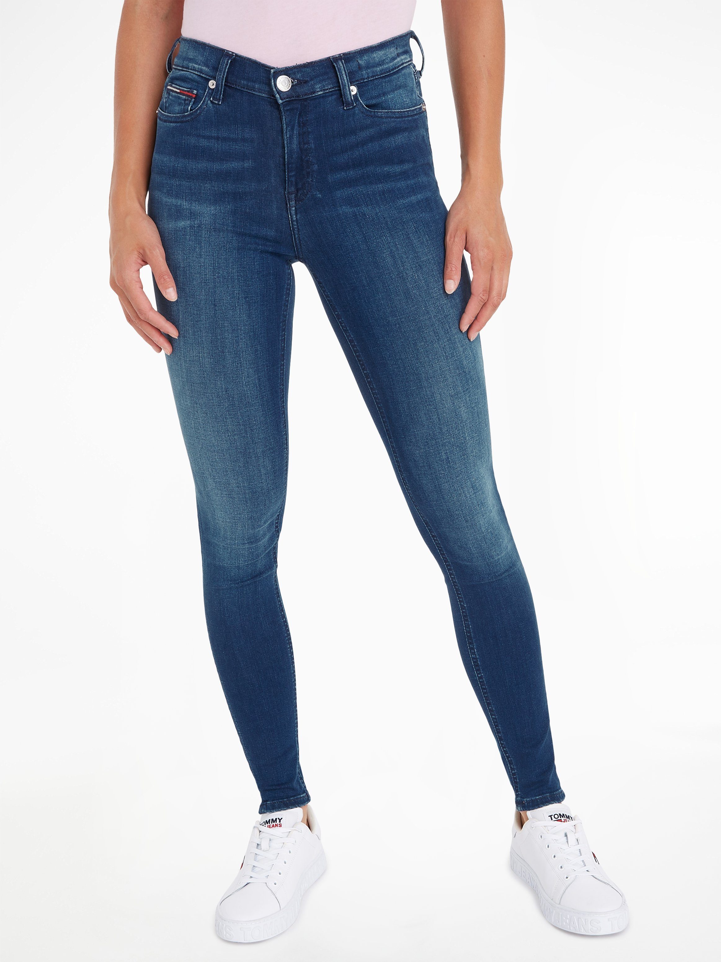 TOMMY JEANS Skinny fit jeans Nora Mid Rise Skinny Fit met tommy jeans-logobadge & borduursels