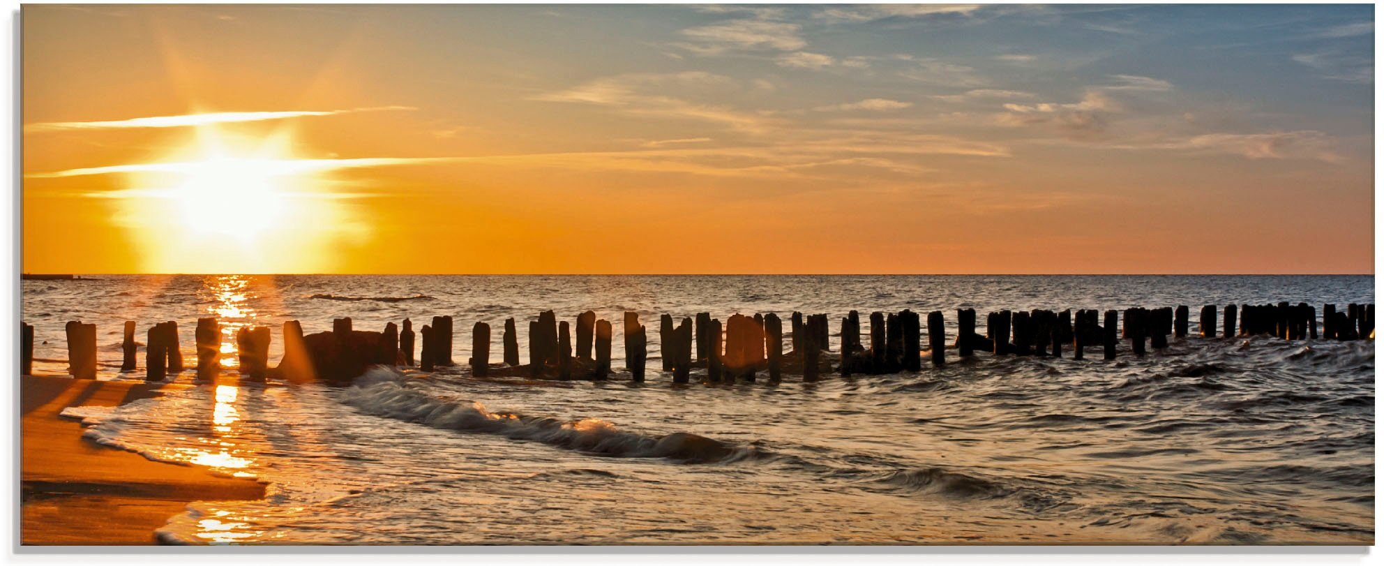 Artland Print op glas Mooie zonsondergang aan het strand (1 stuk)