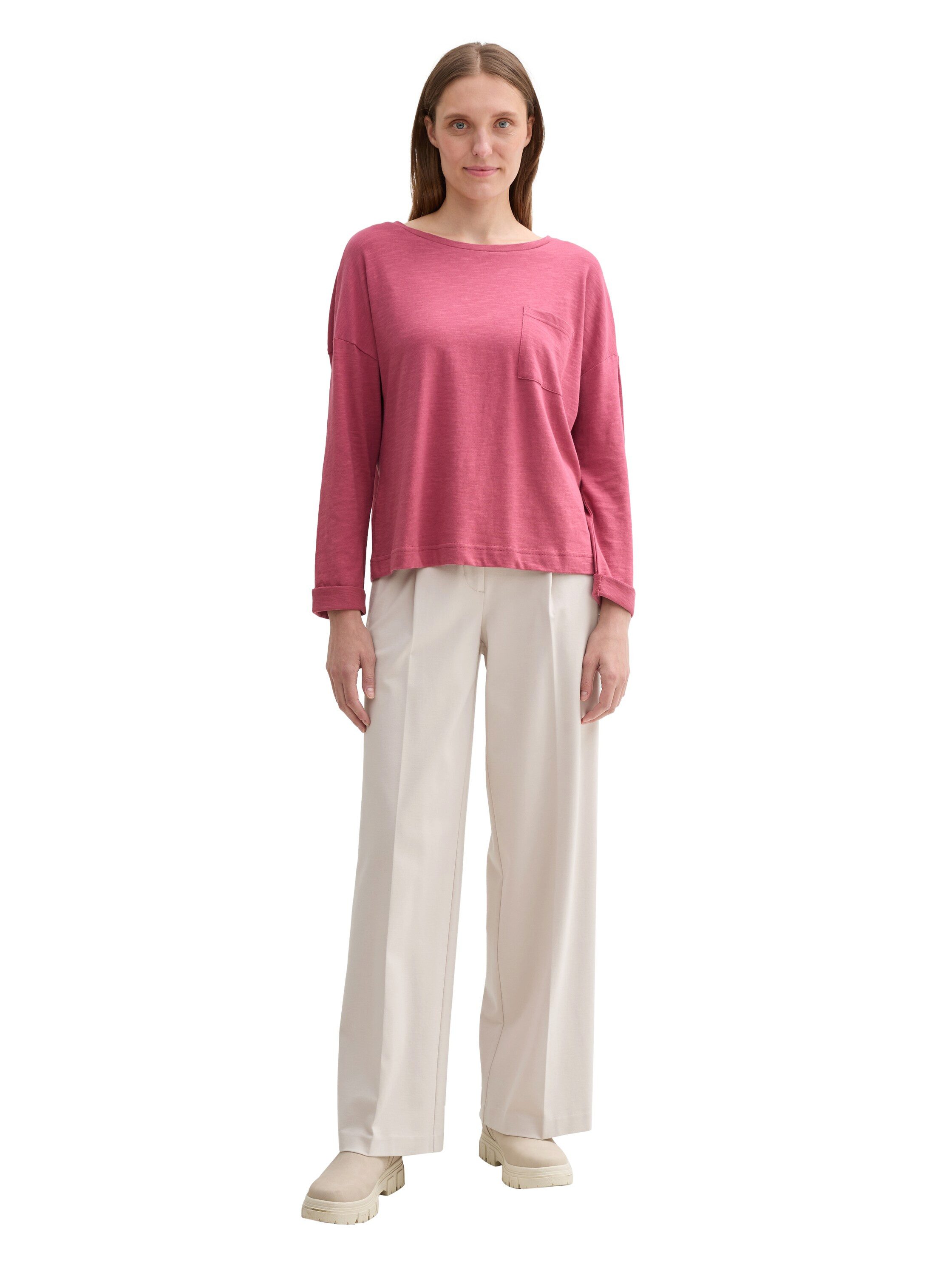 Tom Tailor Shirt met lange mouwen met borstzak