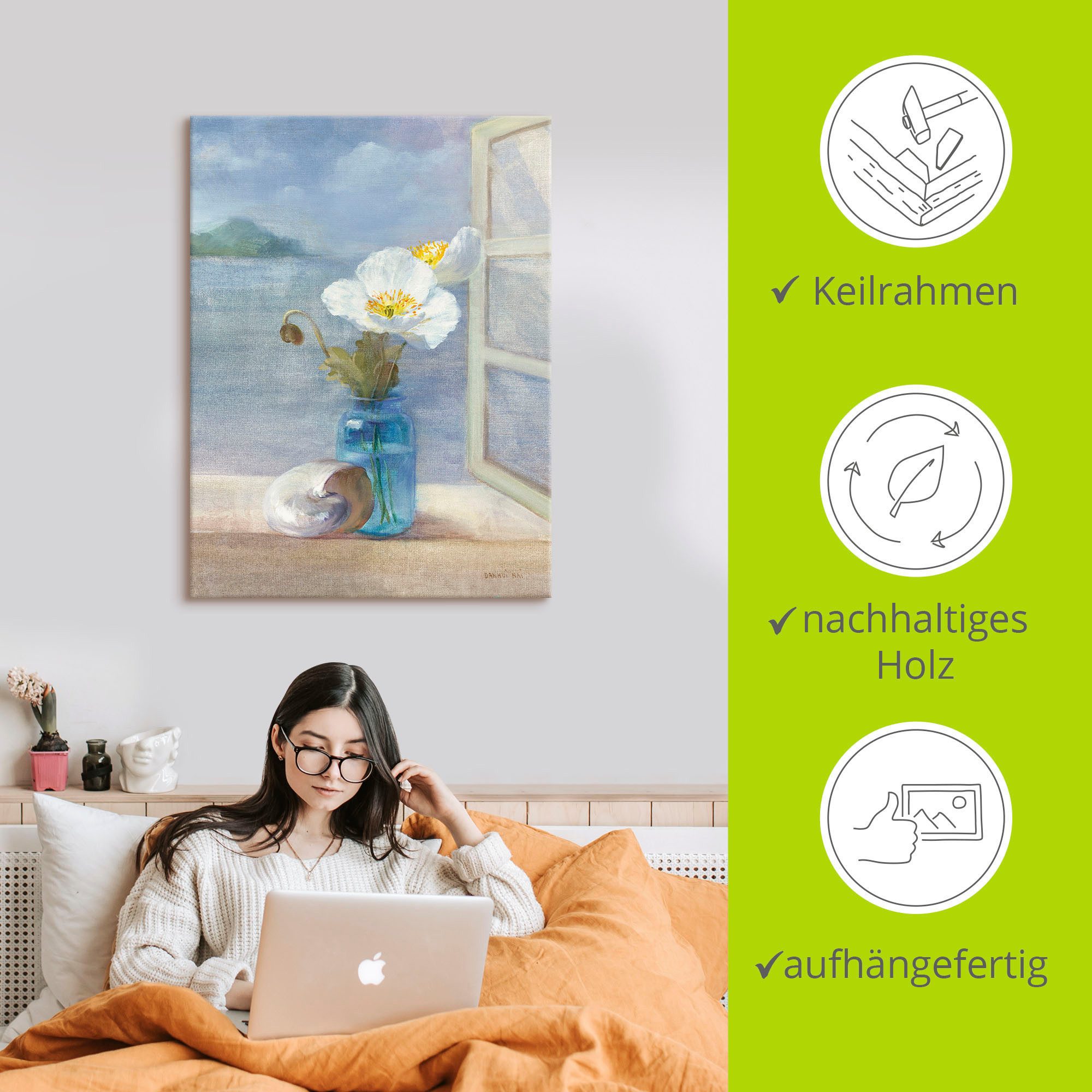 Artland Artprint Kusten bloemen II als artprint op linnen, poster in verschillende formaten maten