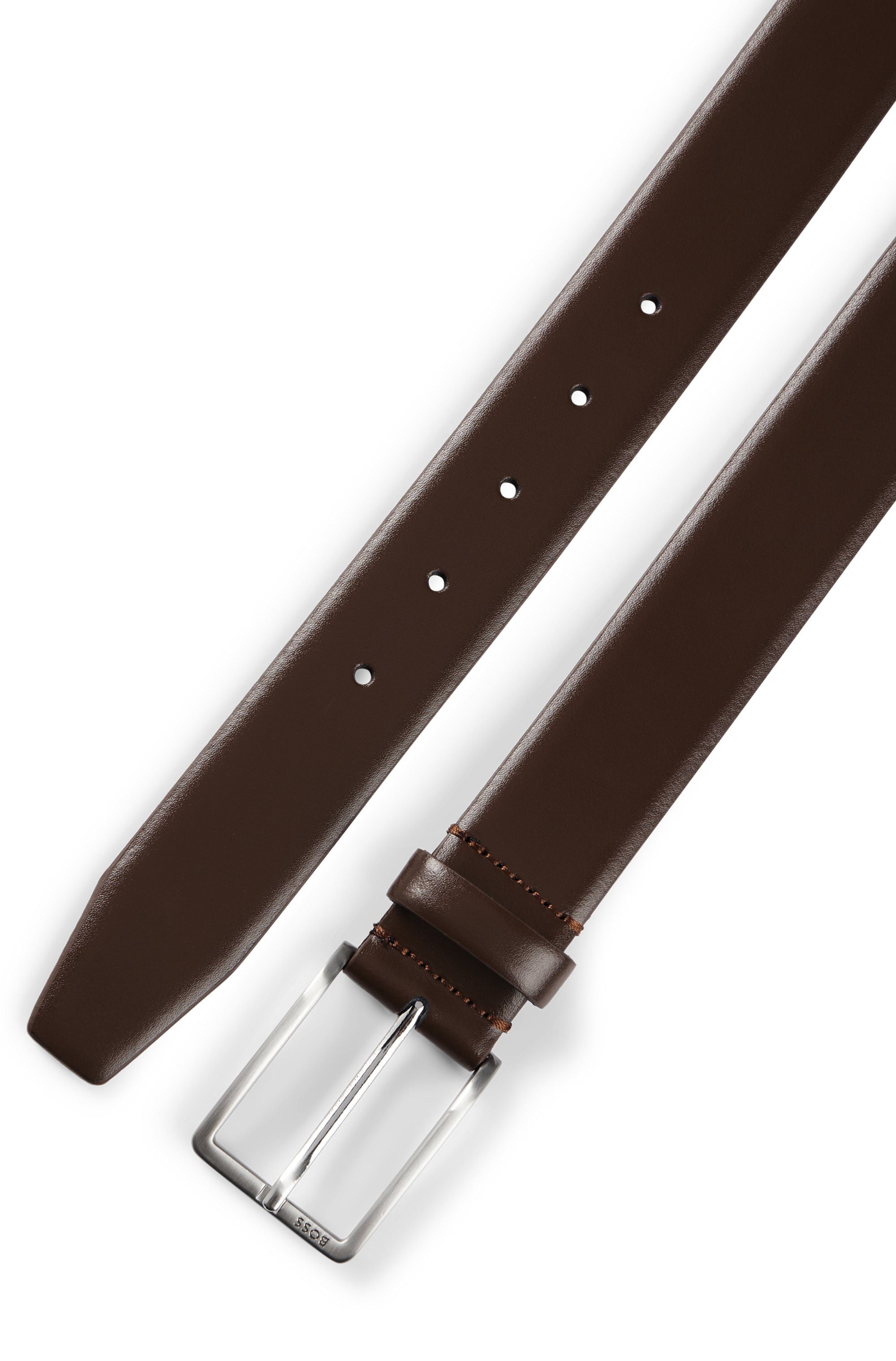 Boss Leren riem Erman-L_Sz35 met subtiele boss-reliëf op de sluiting