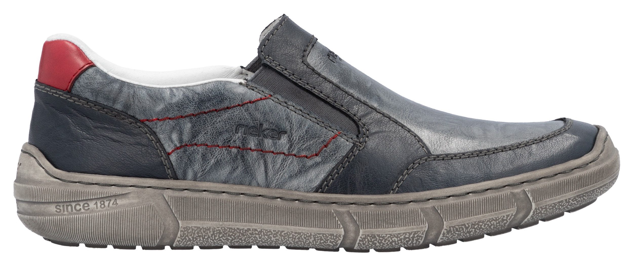 Rieker Instappers , slip-on sneaker, lage schoen, vrijetijdsschoen met schachtpolstering