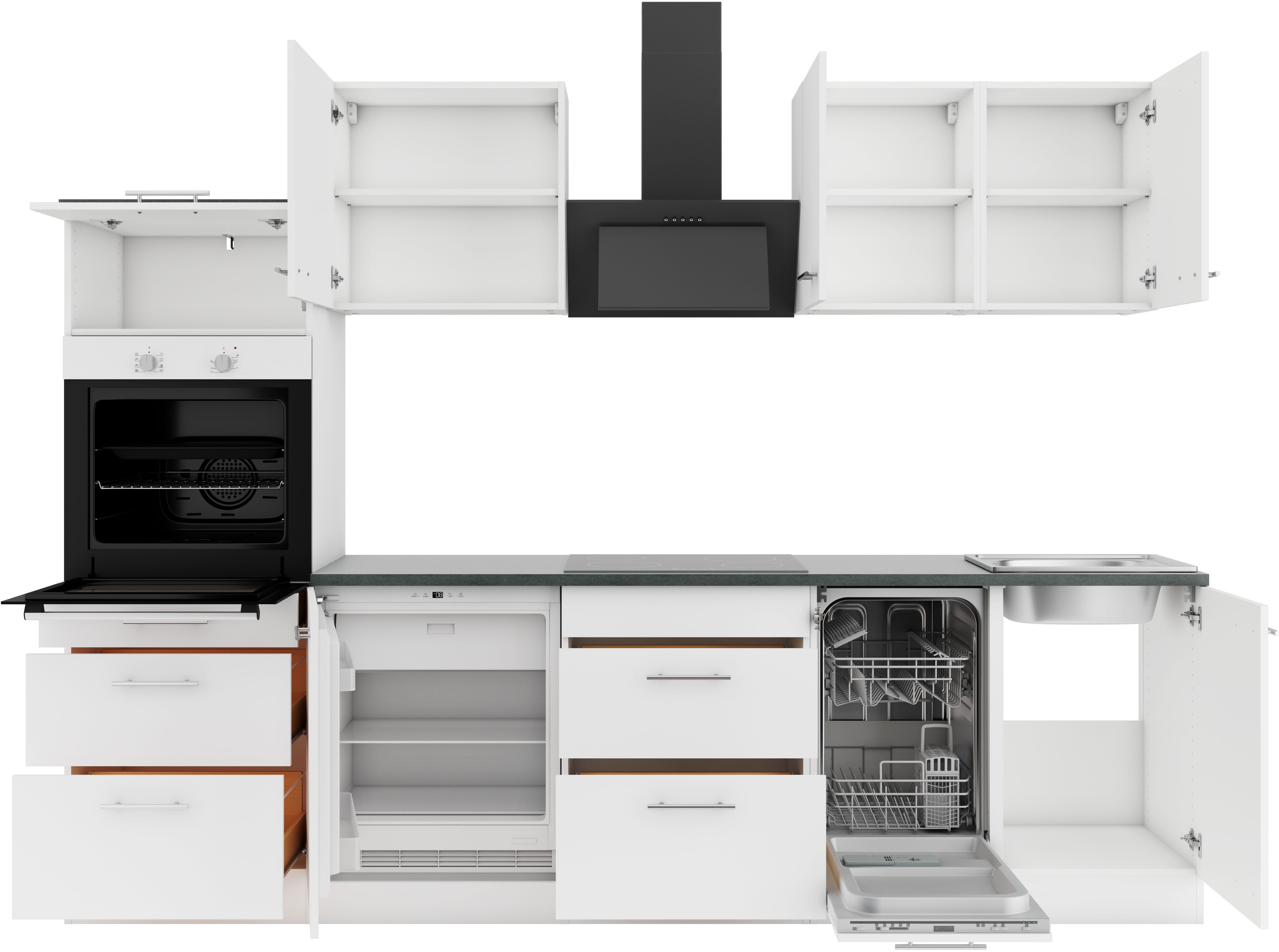 OPTIFIT Keuken Bella Breedte 210 cm, optioneel met elektrische apparaten