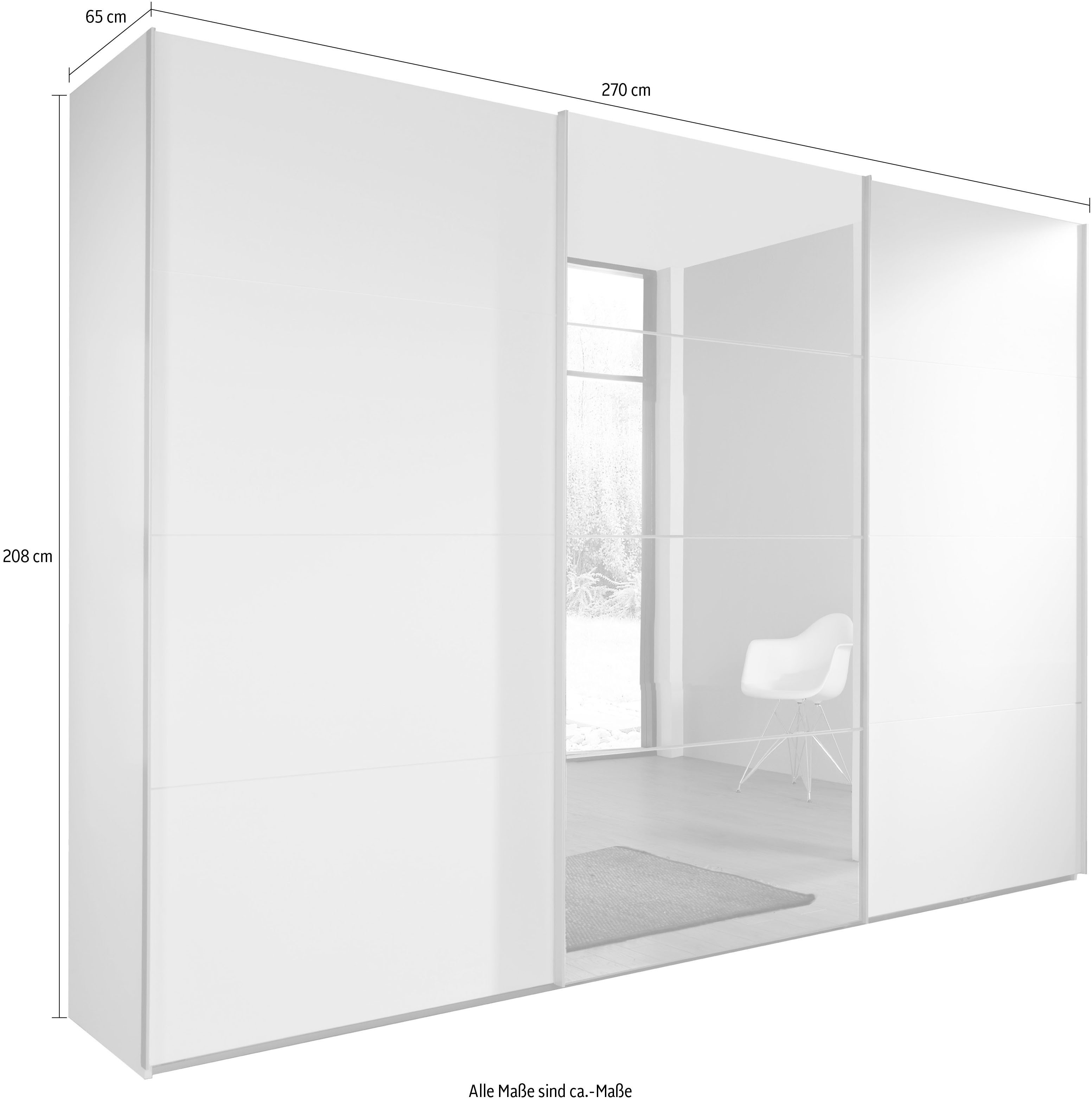 Wimex Schuifdeurkast Ernie kledingkast met spiegel, Made in Germany TOPSELLER Kies je interieur, kant-en-klaar geconfigureerd in de kast