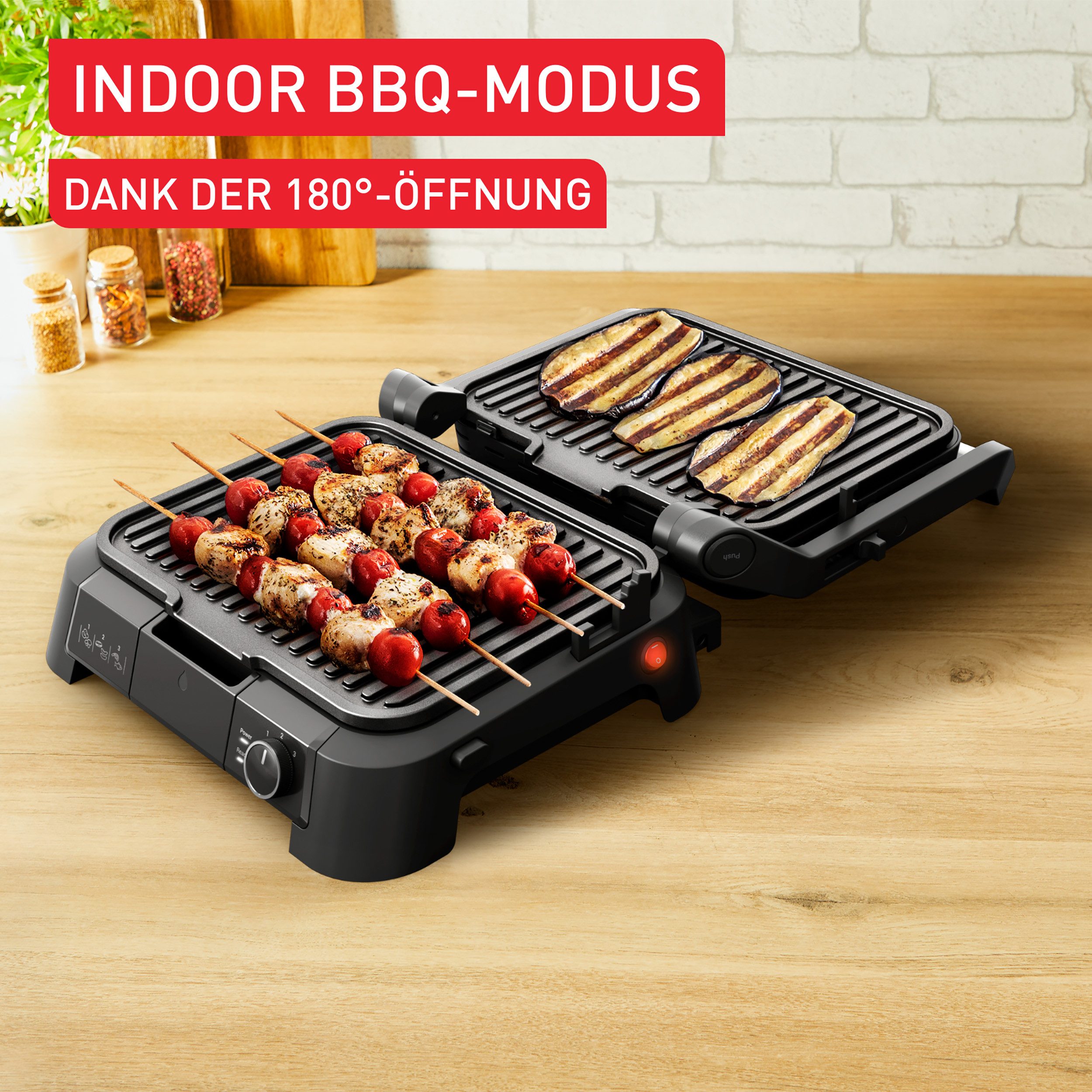 Tefal Contactgrill SuperGrill 3in1, Kontaktgrill, Barbeque-, Ofenposition, 3 Temperaturen