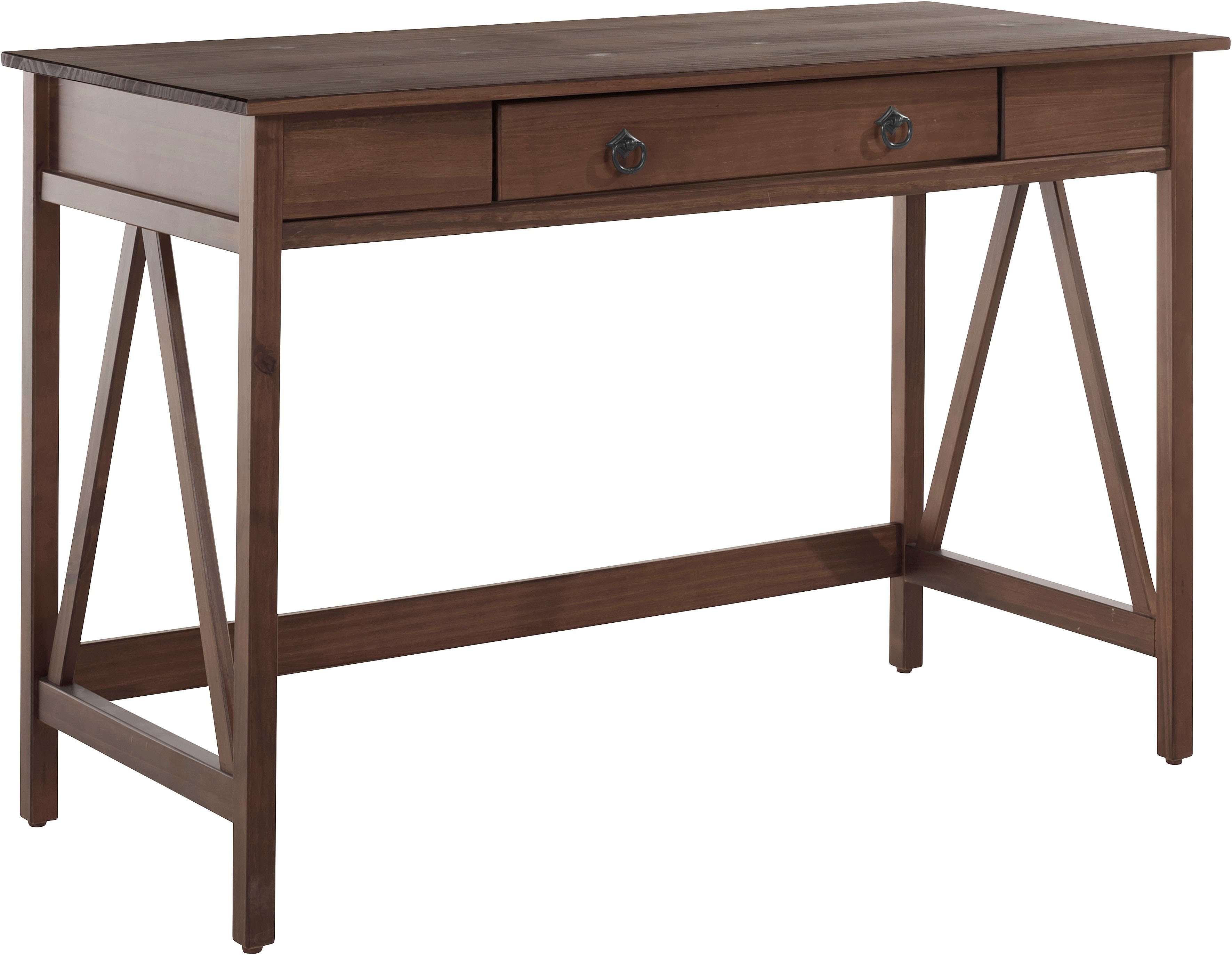 Timbers Bureau Fonville van grenenhout, breedte 116,5 cm, thuiskantoor, sidetable