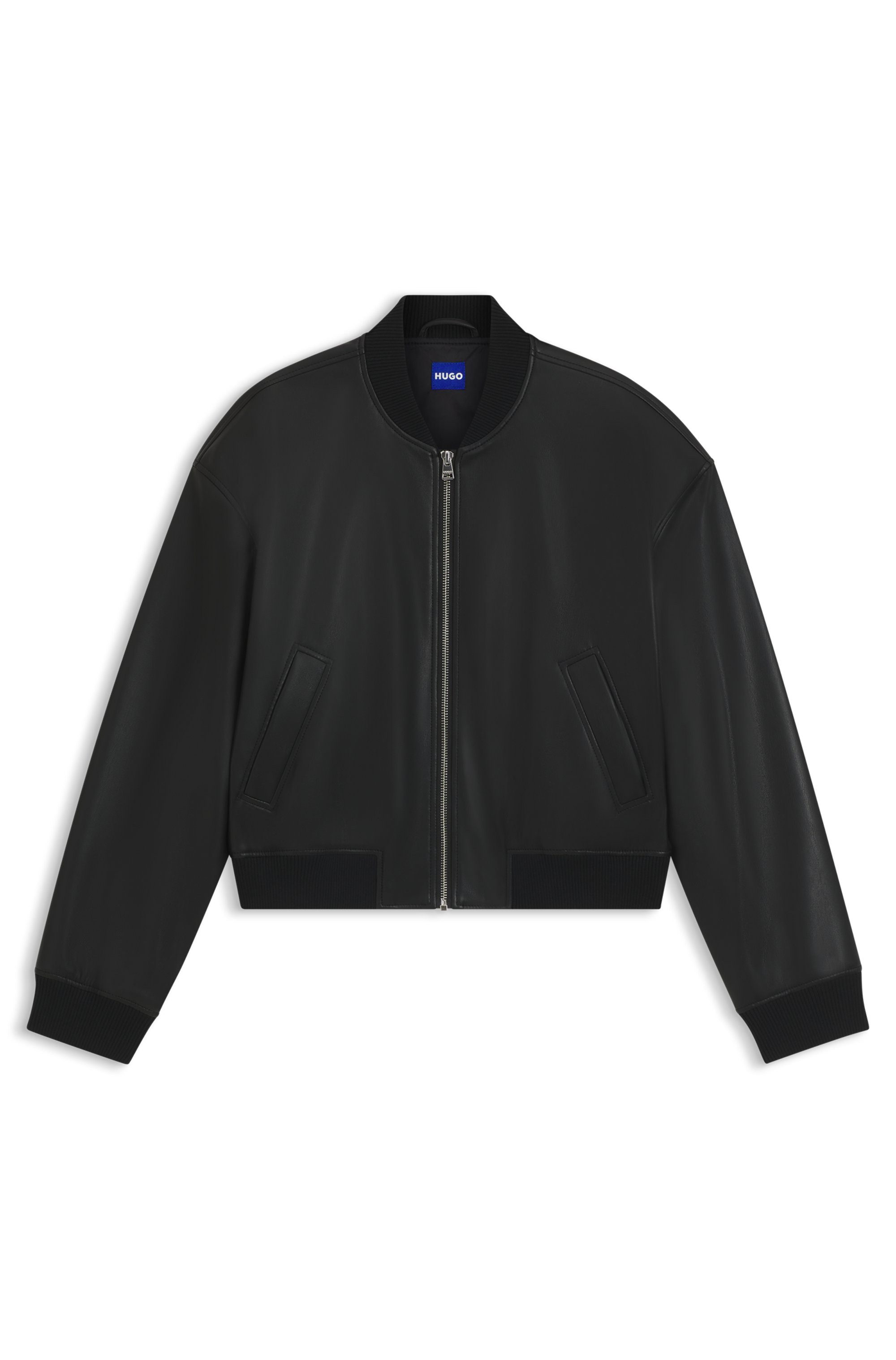 HUGO Blue Bomberjack Attitude imitatieleer-look