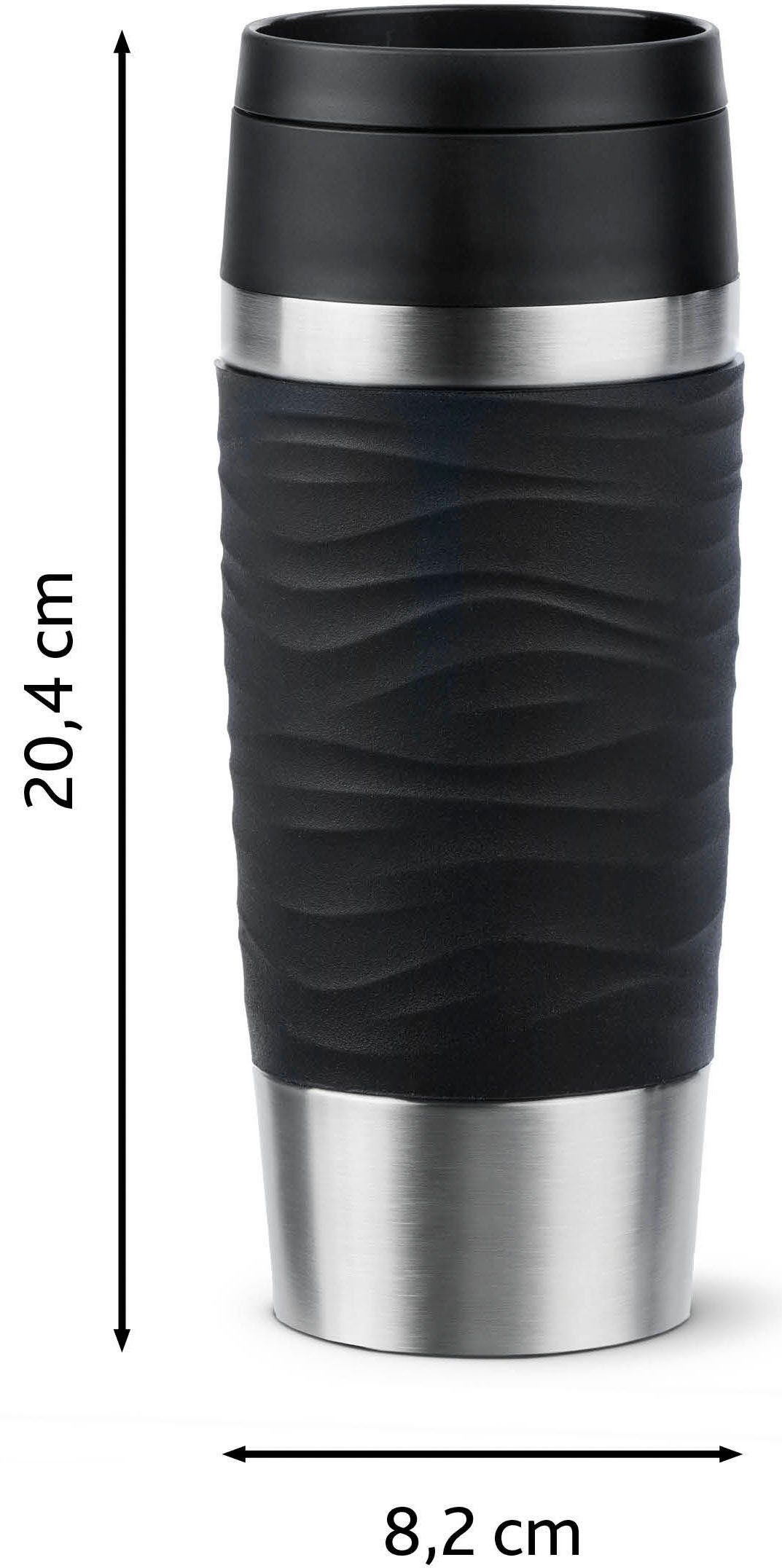 Emsa Thermosbeker Travel Mug Classic Wave 100% dicht, vaatwasserbestendig, 360° drinkopening