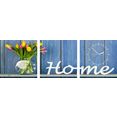 conni oberkircher´s wanddecoratie home - thuis met decoratieve klok, teksten, ontspanning (set) multicolor