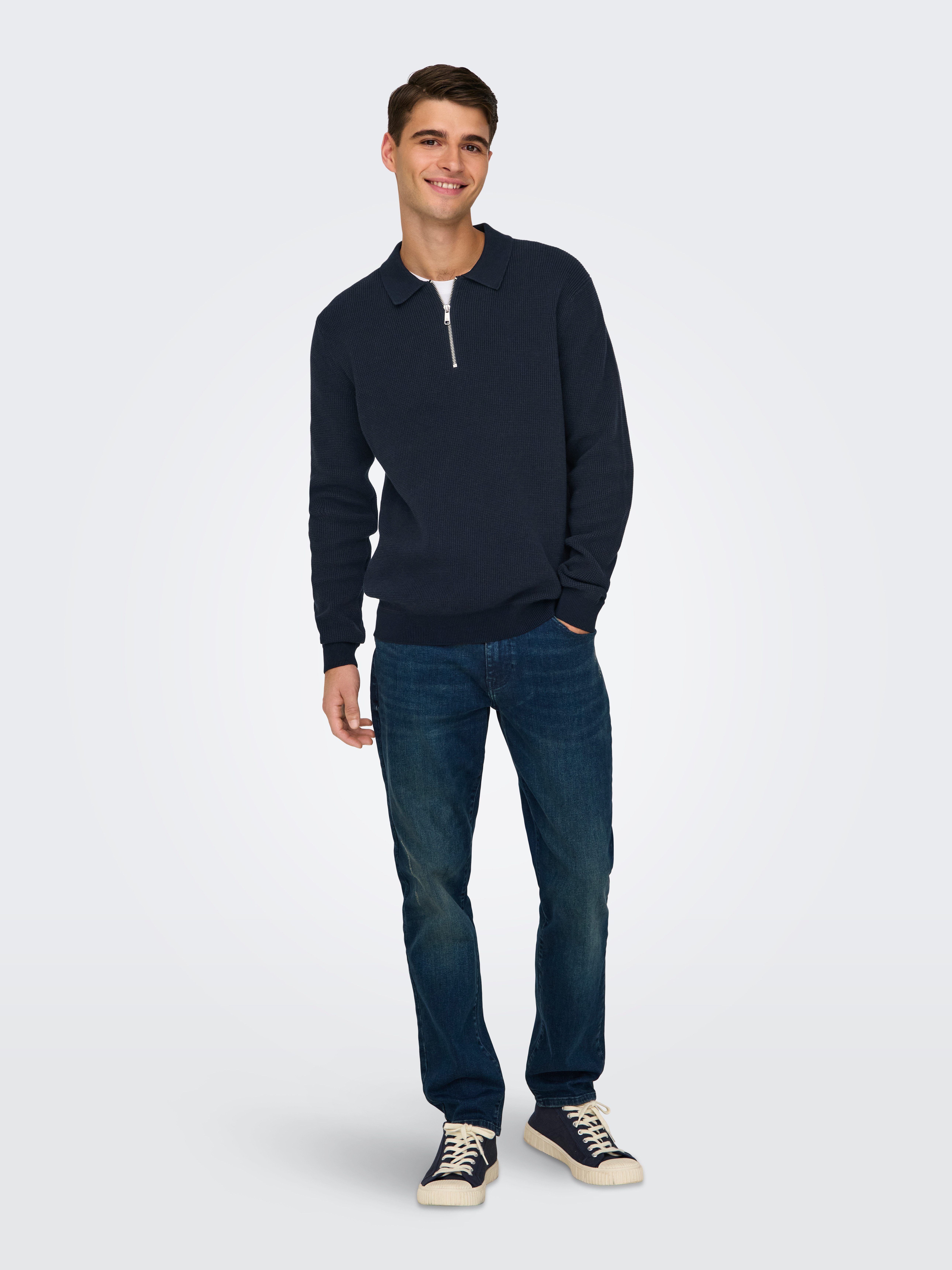 ONLY & SONS Trui met polokraag ONSMATTEO LS ZIP POLO