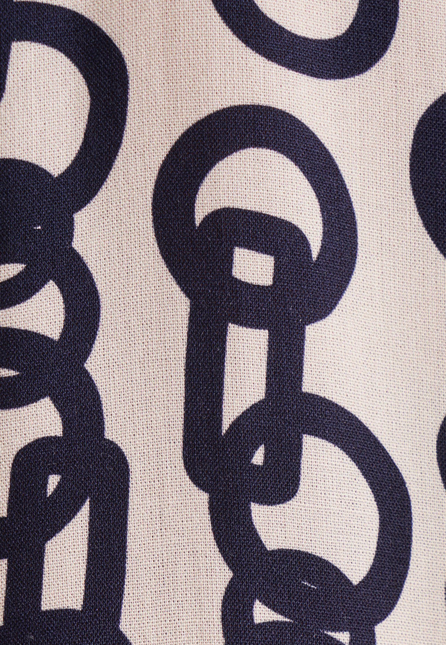 seidensticker Overhemdblouse Zwarte roos Lange mouwen kraag kettingenprint